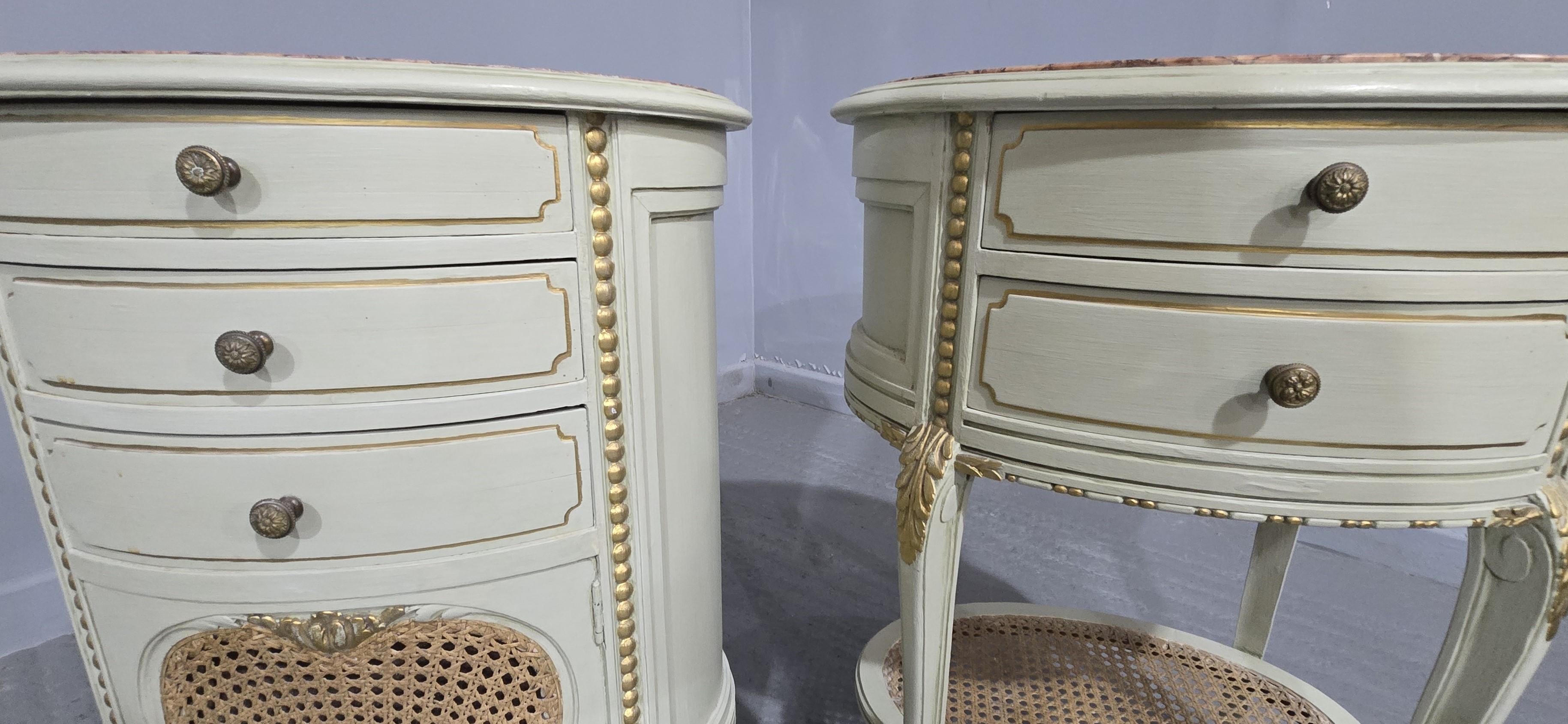 Super Pair French Bedside Chests of Drawers For Sale 3
