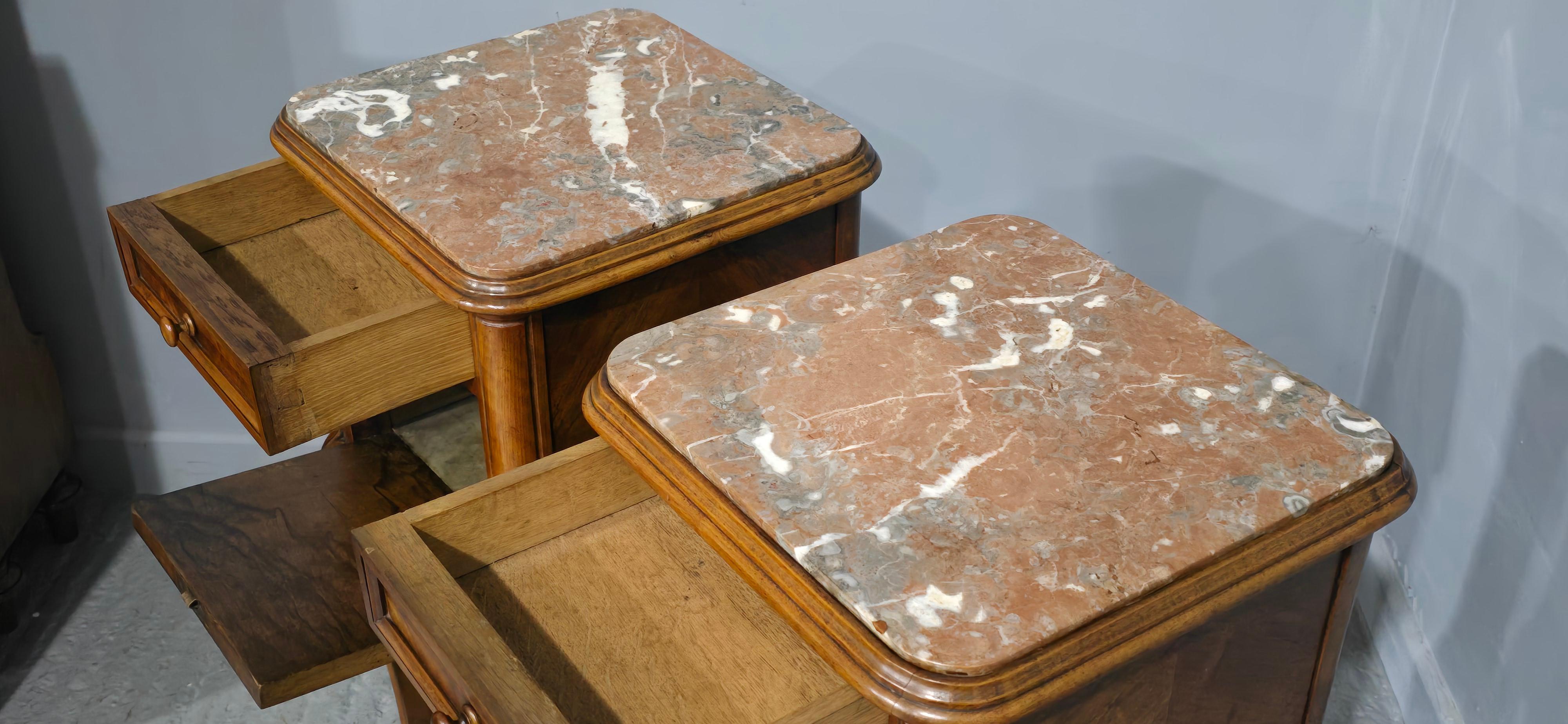 XIXe siècle Super Pair French Bedside Lamp Cabinets en vente