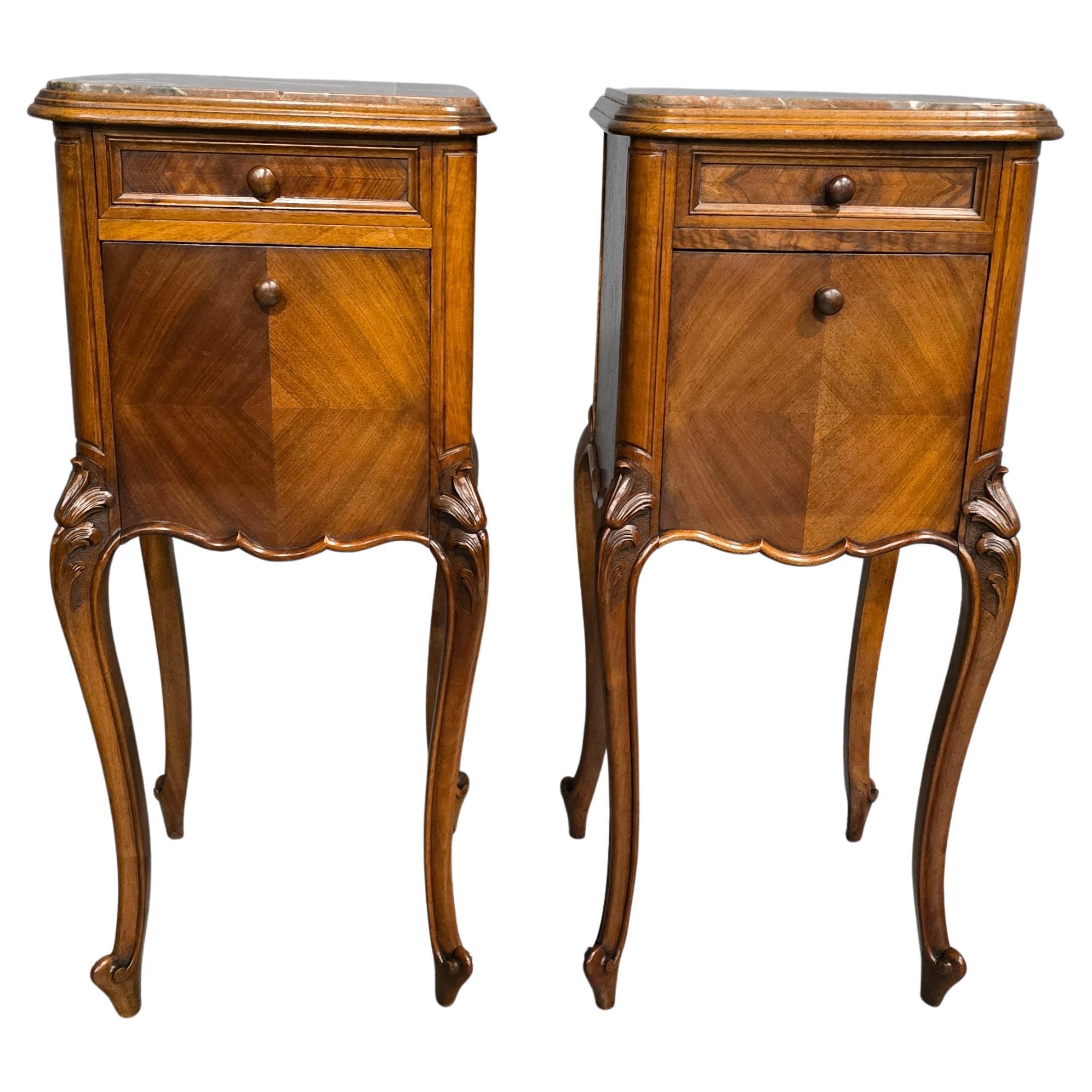 Super Pair French Bedside Lamp Cabinets
