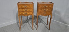 Super Pair French Marquetry Bedside Chests of Drawers