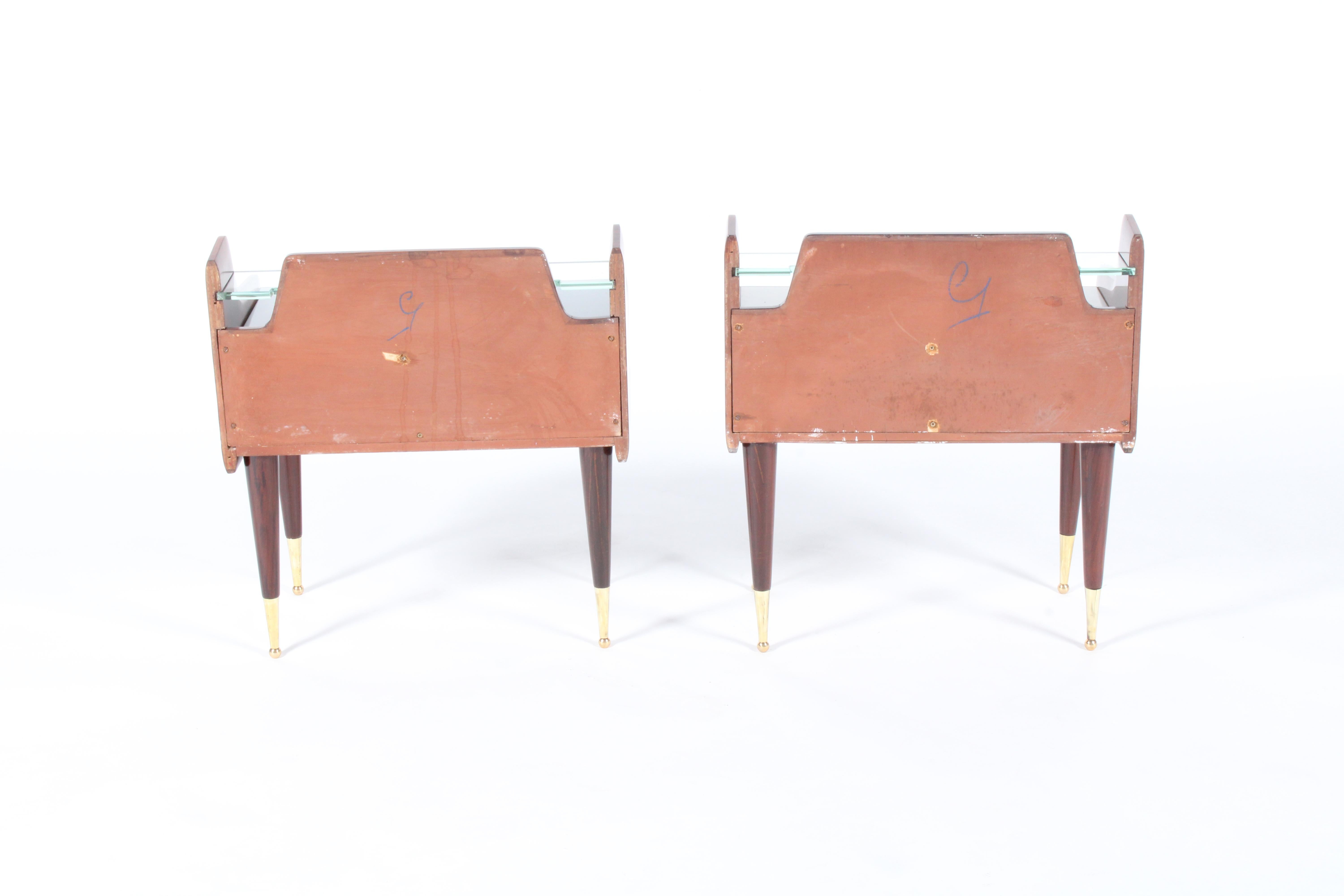 Super Pair Of Two Tier Mid Century Italian Night Stands For Sale 6