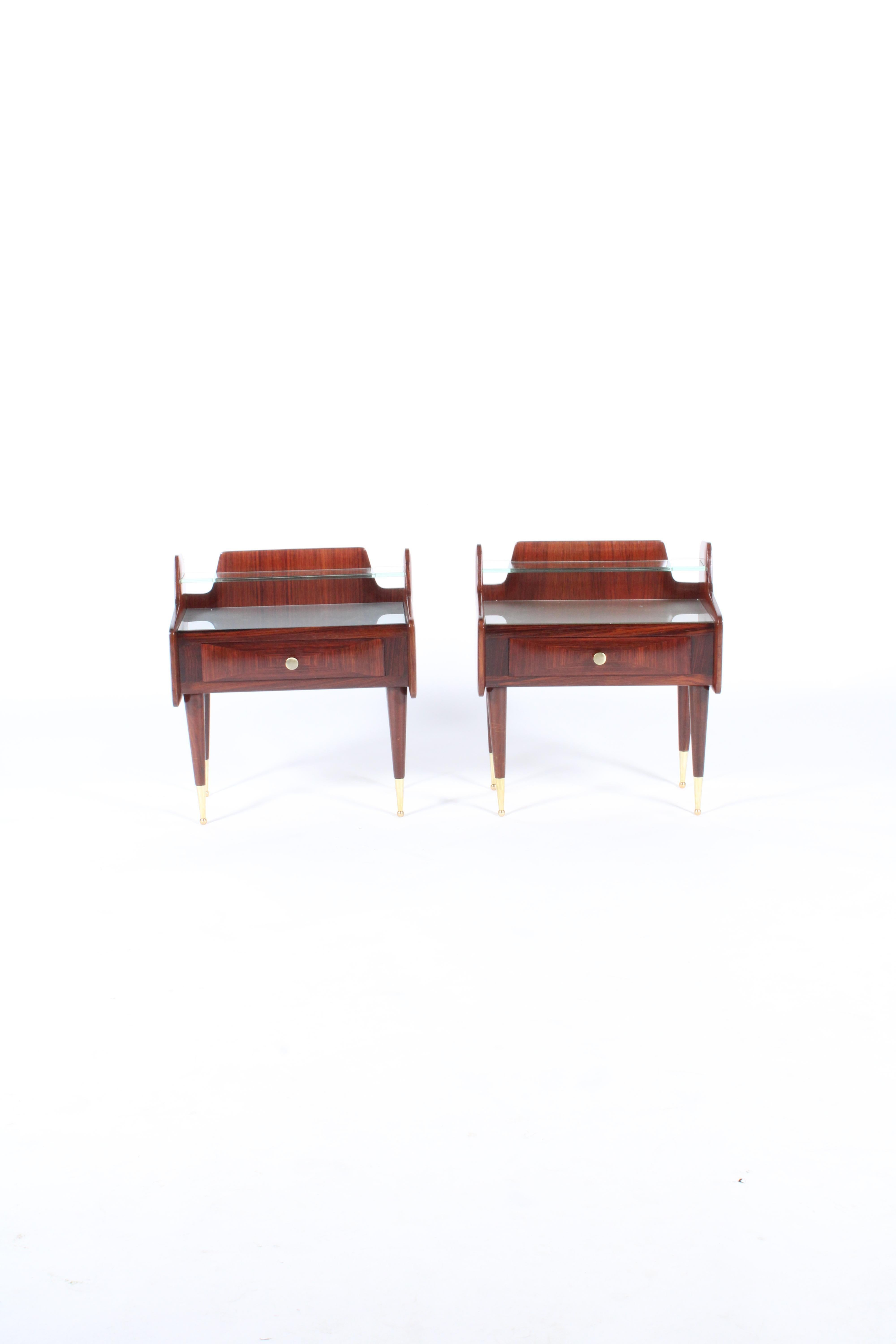 Super Pair Of Two Tier Mid Century Italian Night Stands For Sale 7