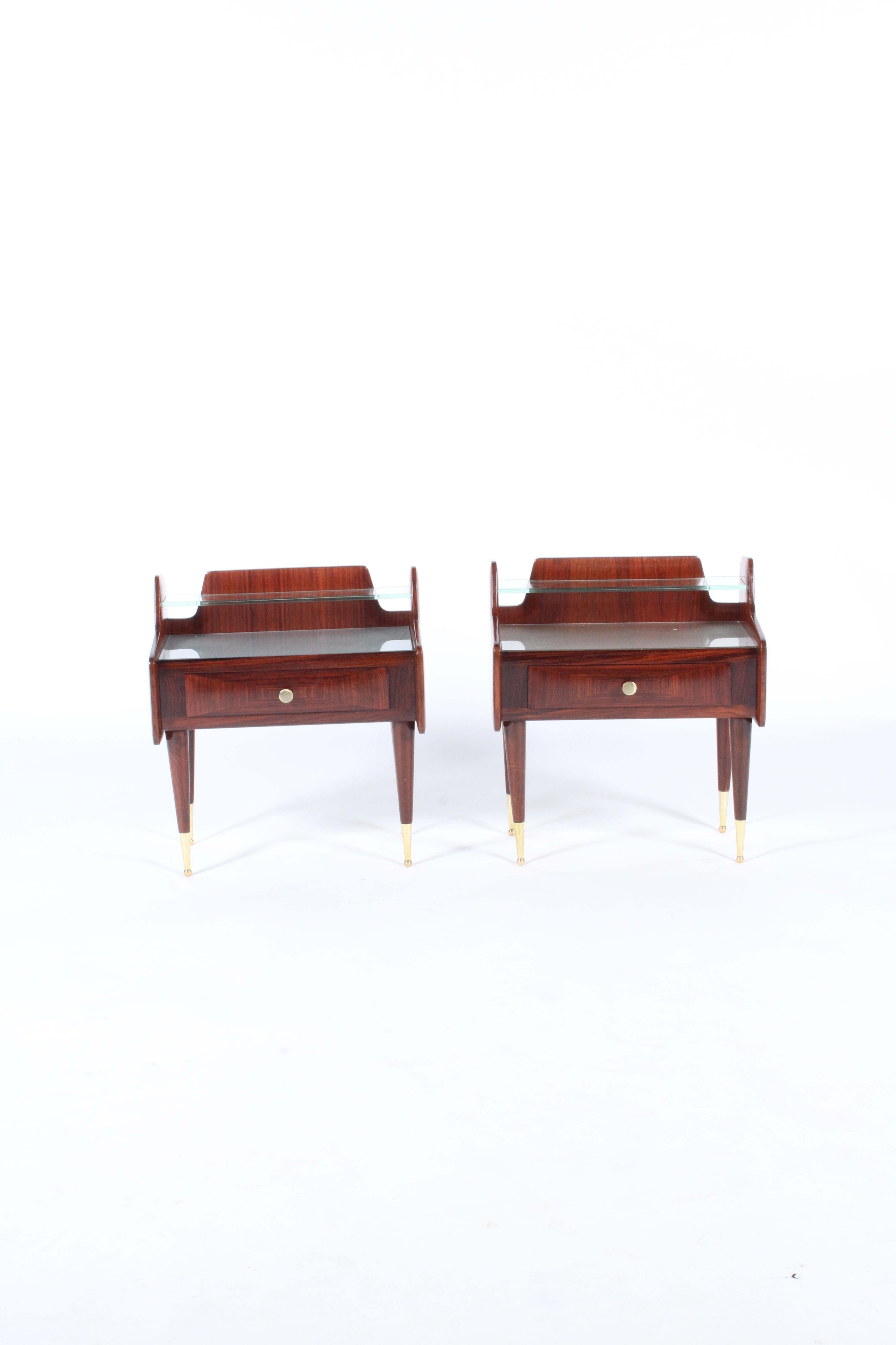 Super Pair Of Two Tier Mid Century Italian Night Stands For Sale 8