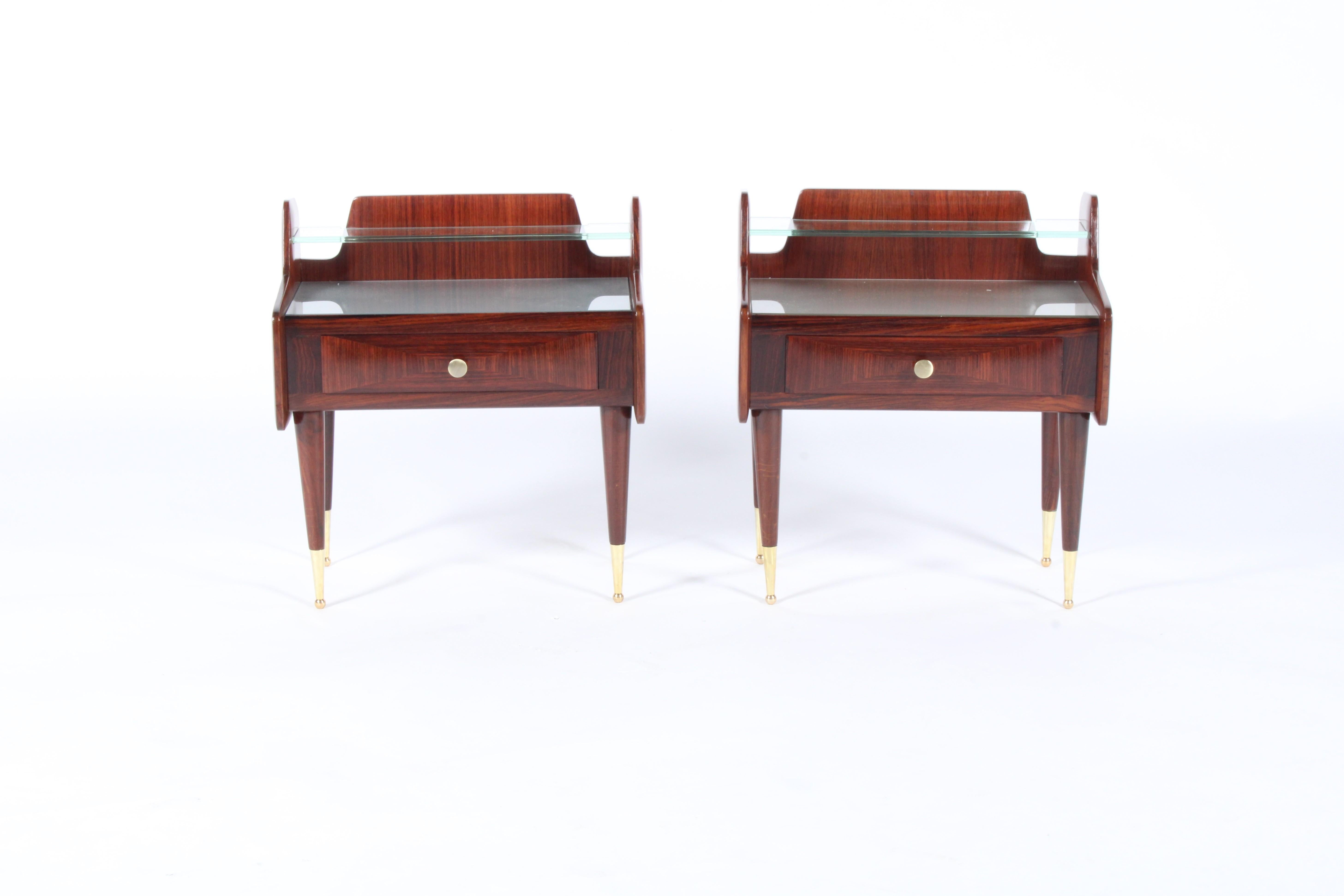 Super Pair Of Two Tier Mid Century Italian Night Stands For Sale 9