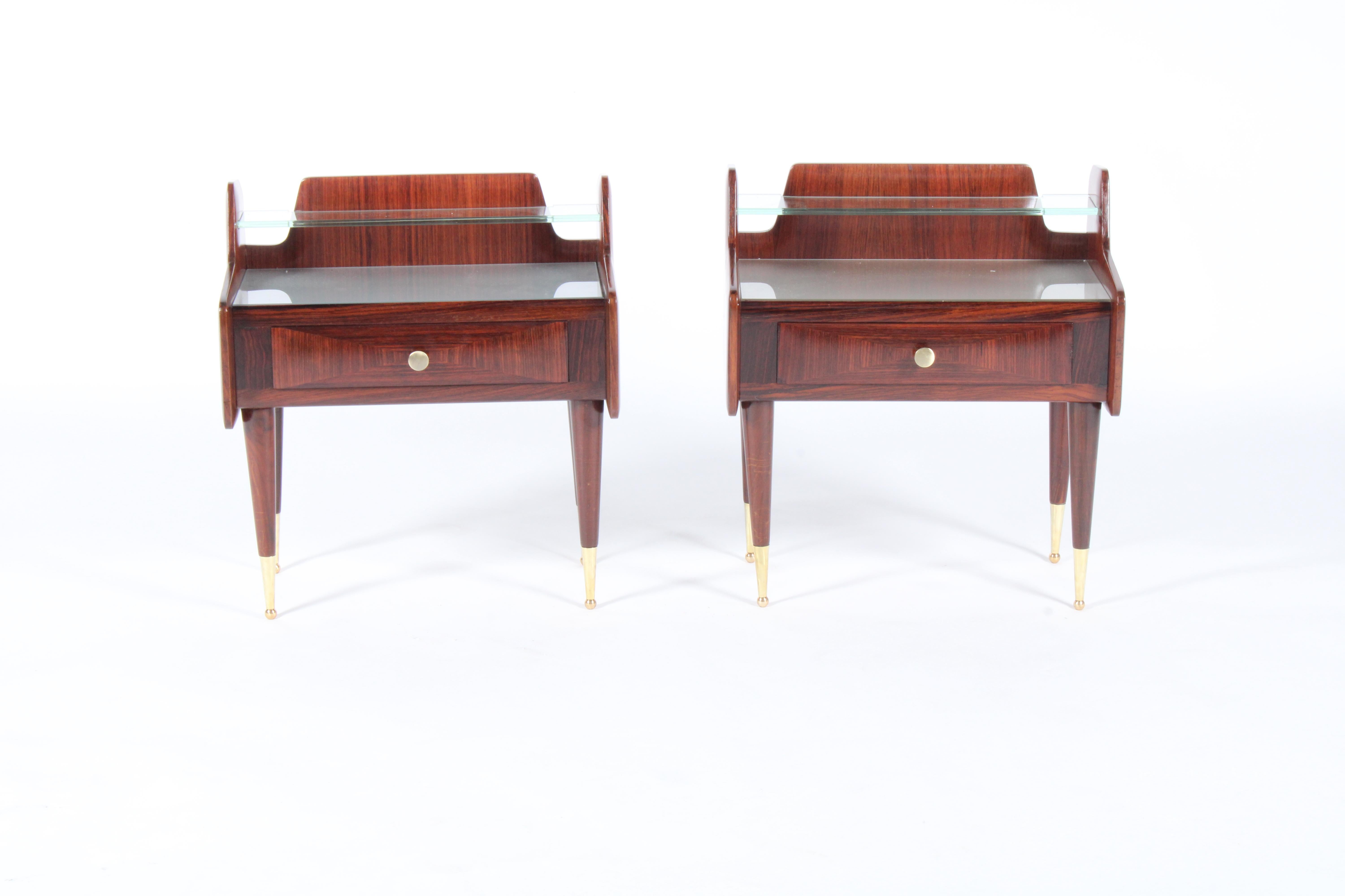Super Pair Of Two Tier Mid Century Italian Night Stands For Sale 2