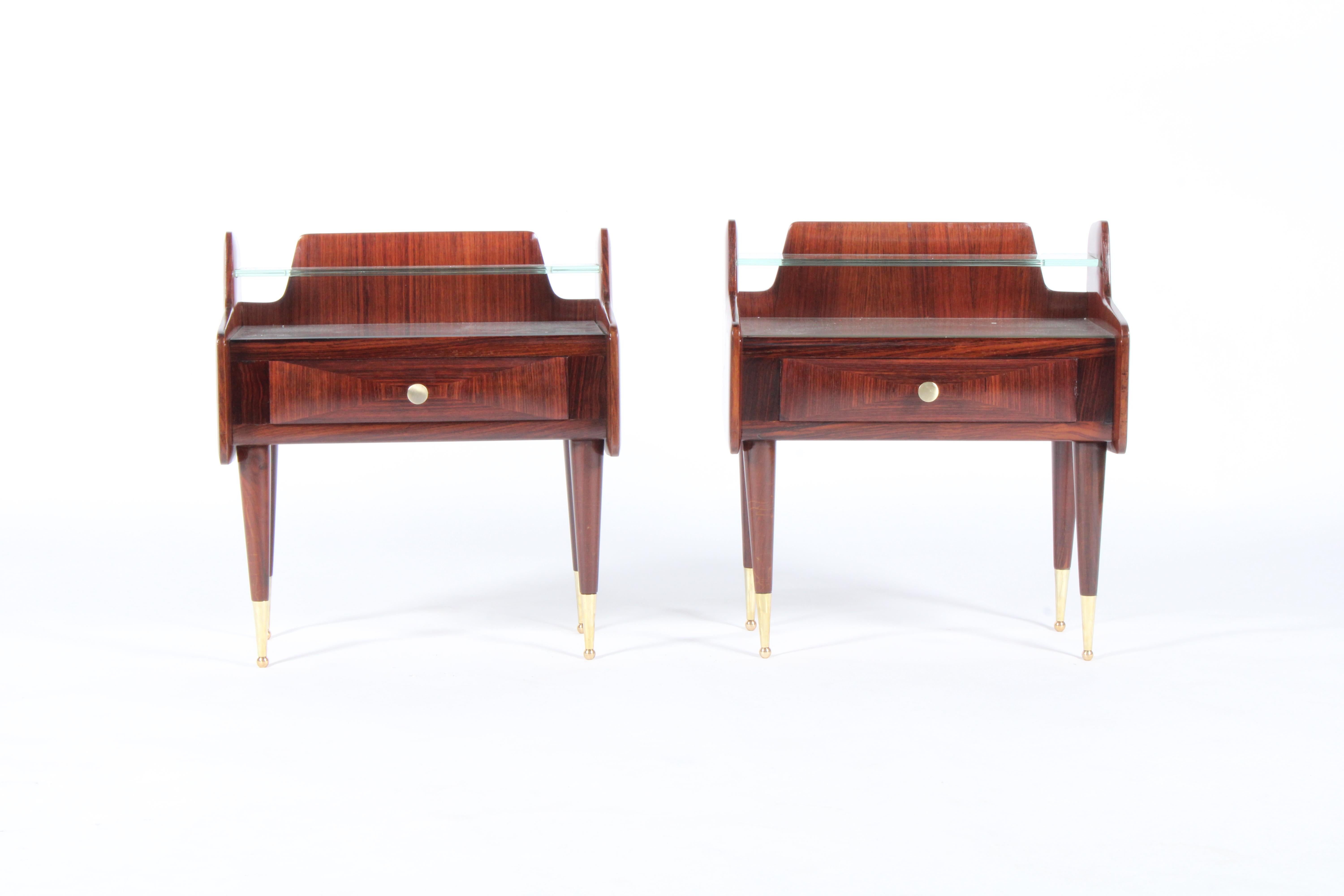 Super Pair Of Two Tier Mid Century Italian Night Stands For Sale 3