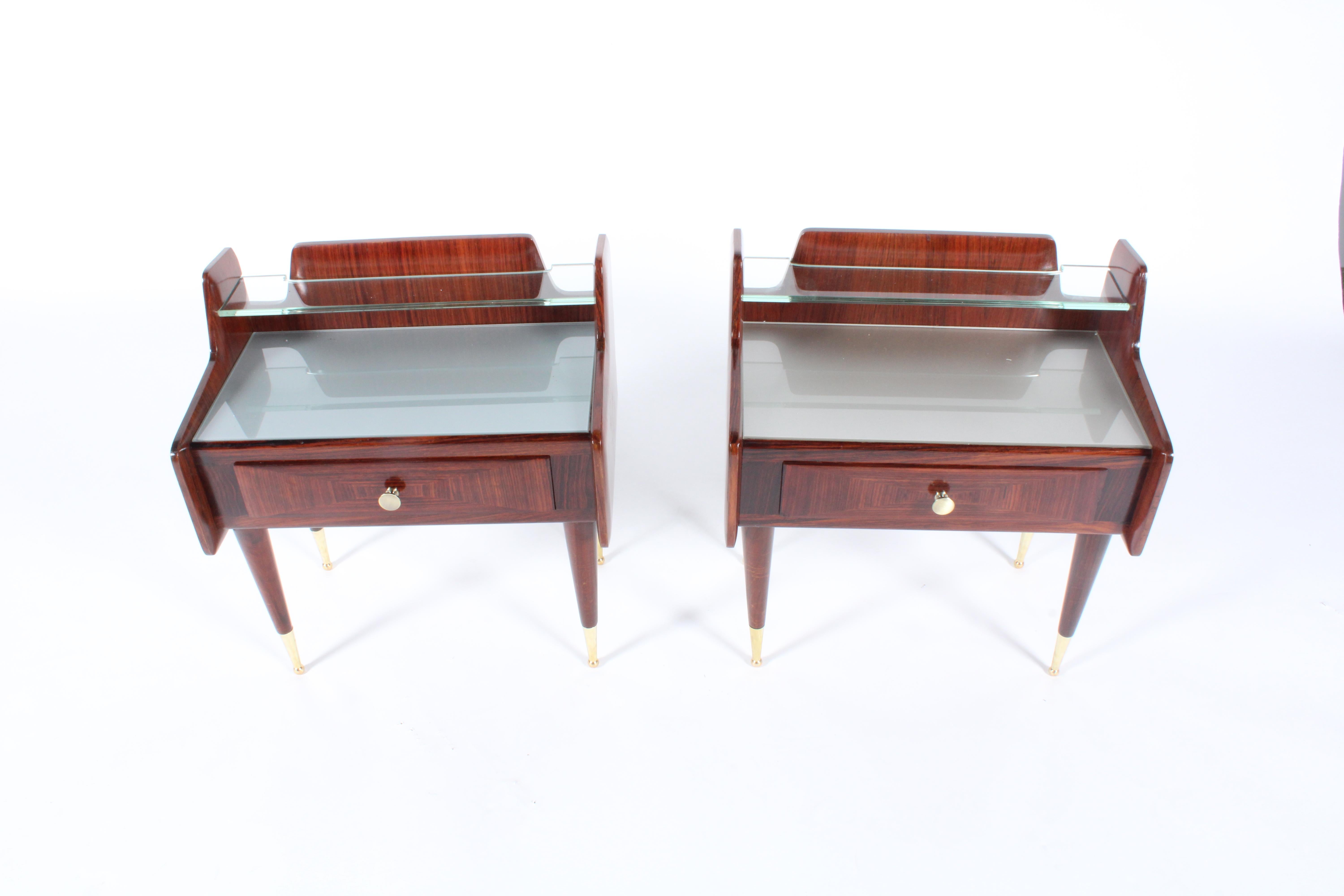 Super Pair Of Two Tier Mid Century Italian Night Stands For Sale 4