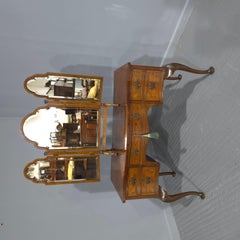Super Queen Anne Burr Walnut Dressing Table