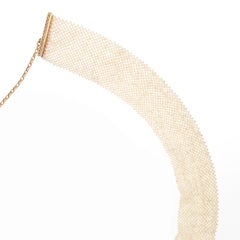 Super rare, 18k Yellow Gold and Diamond Seed Pearl Adjustable Choker Necklace