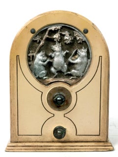 Super Rare 1930s Three Little Pigs Wood Case Radio by Hudson-Ross, Inc.