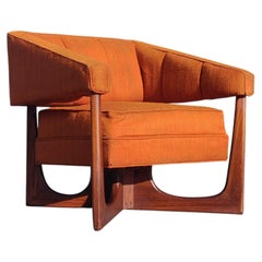 Sehr seltener Adrian Pearsall für Craft Associates Nussbaum & Orange X-Base Stuhl
