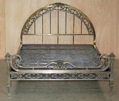 SUPER RARE ANTIQUE FRENCH CIRCA 1900 SOLID BRASS DOUBLE BED FRAME MUST SEE PICs
