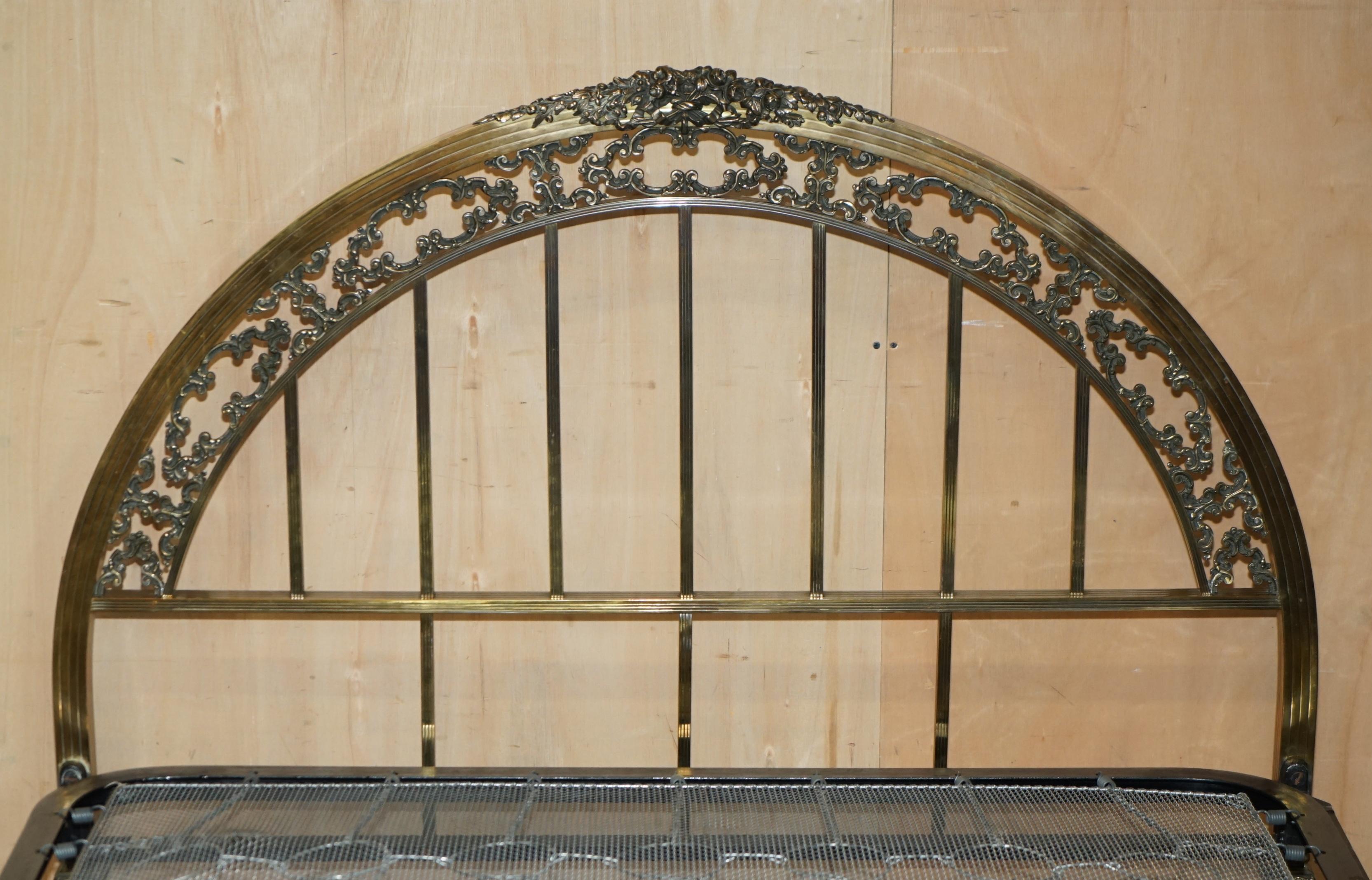 Édouardien SUPER RARE FRANÇAIS CIRCA 1900 SOLID BRASS DOUBLE BED FRAME MUST SEE PICs en vente