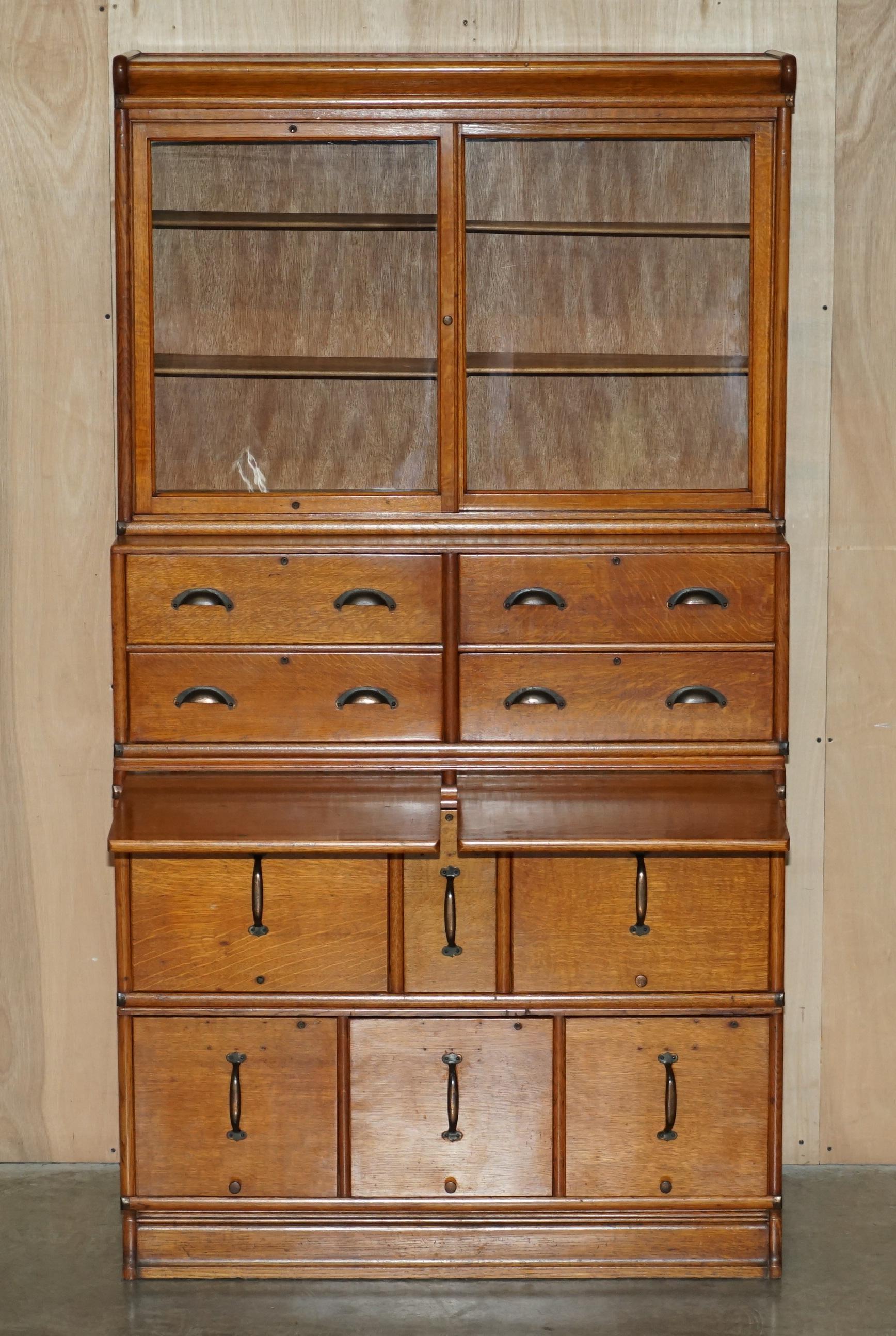 SUPER RARE ANTIQUE GLOBE WERNICKE HABERDASHERY SHOPS CABINET FiLING BOOKCASE For Sale 6