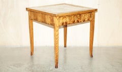 SUPER RARE ANTiQUE LABURNUM OYSTER WOOD MARBLE TOPPED FOOD PREPARATION TABLE