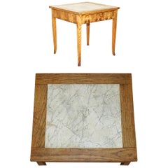 SUPER RARE LABURNUM OYSTER WOOD MARBLE TOPPED FOOD PREPARATION TABLE