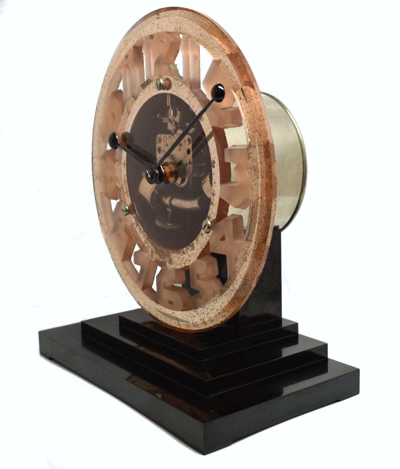 Enameled Super Rare Art Deco Ato Clock, circa 1930