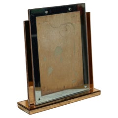 SUPER RARE EXTRA LARGE ART DECO 1920's PEACH GLASS TABLE TOP PICTURE FRAMe