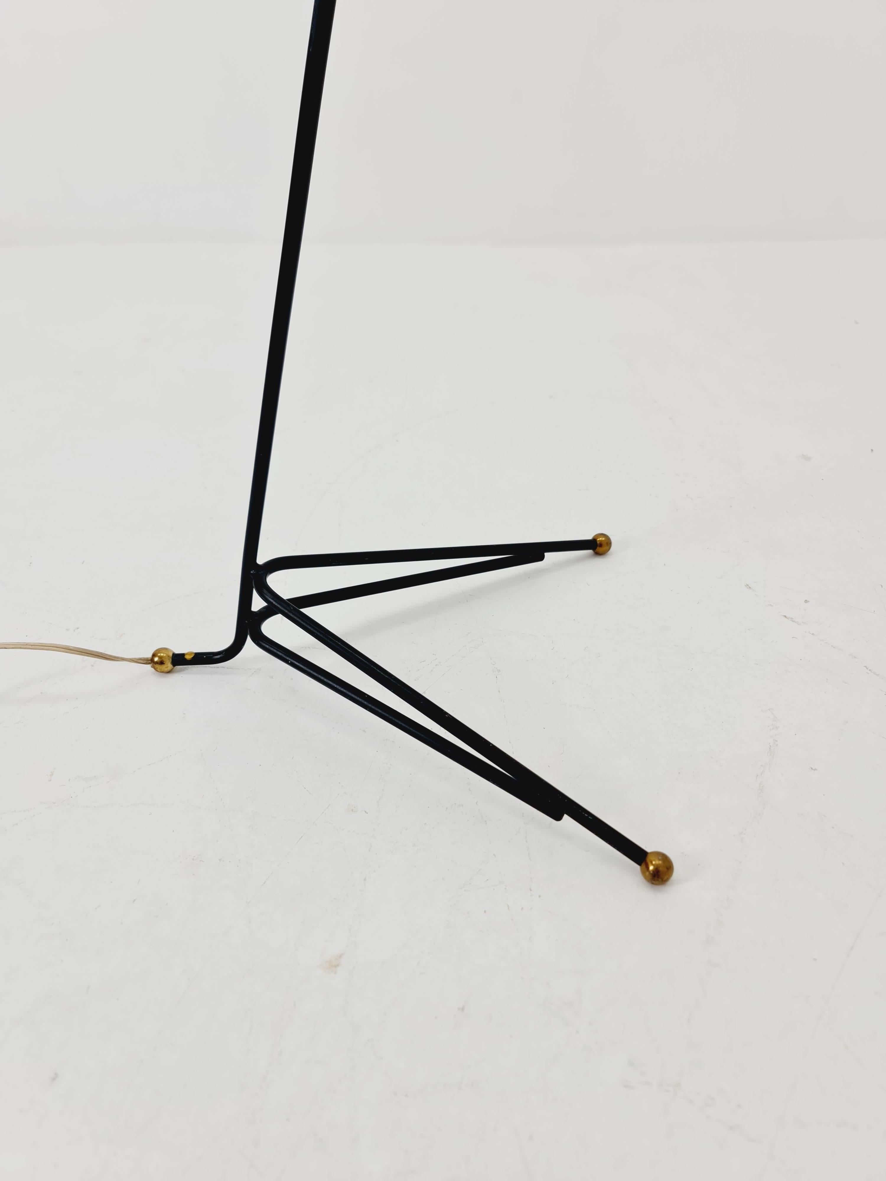 Super Rare floor lamp with Rattan shade by Bröderna Malmström, Sweden, 1950s 1