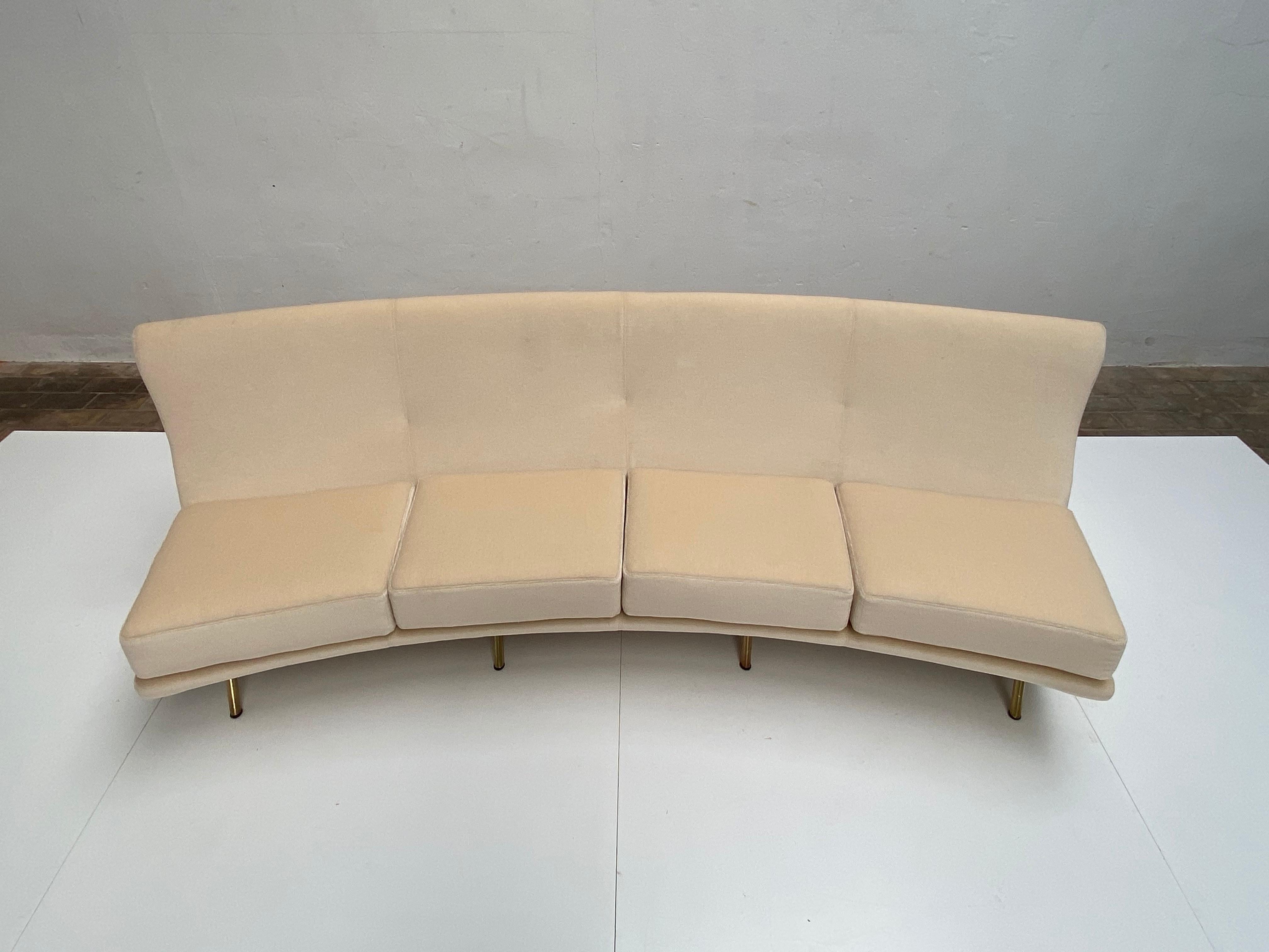 Super Rare Four-Seat Elliptical 'Triennale' Sofa by Zanuso for Arflex, 1951 1