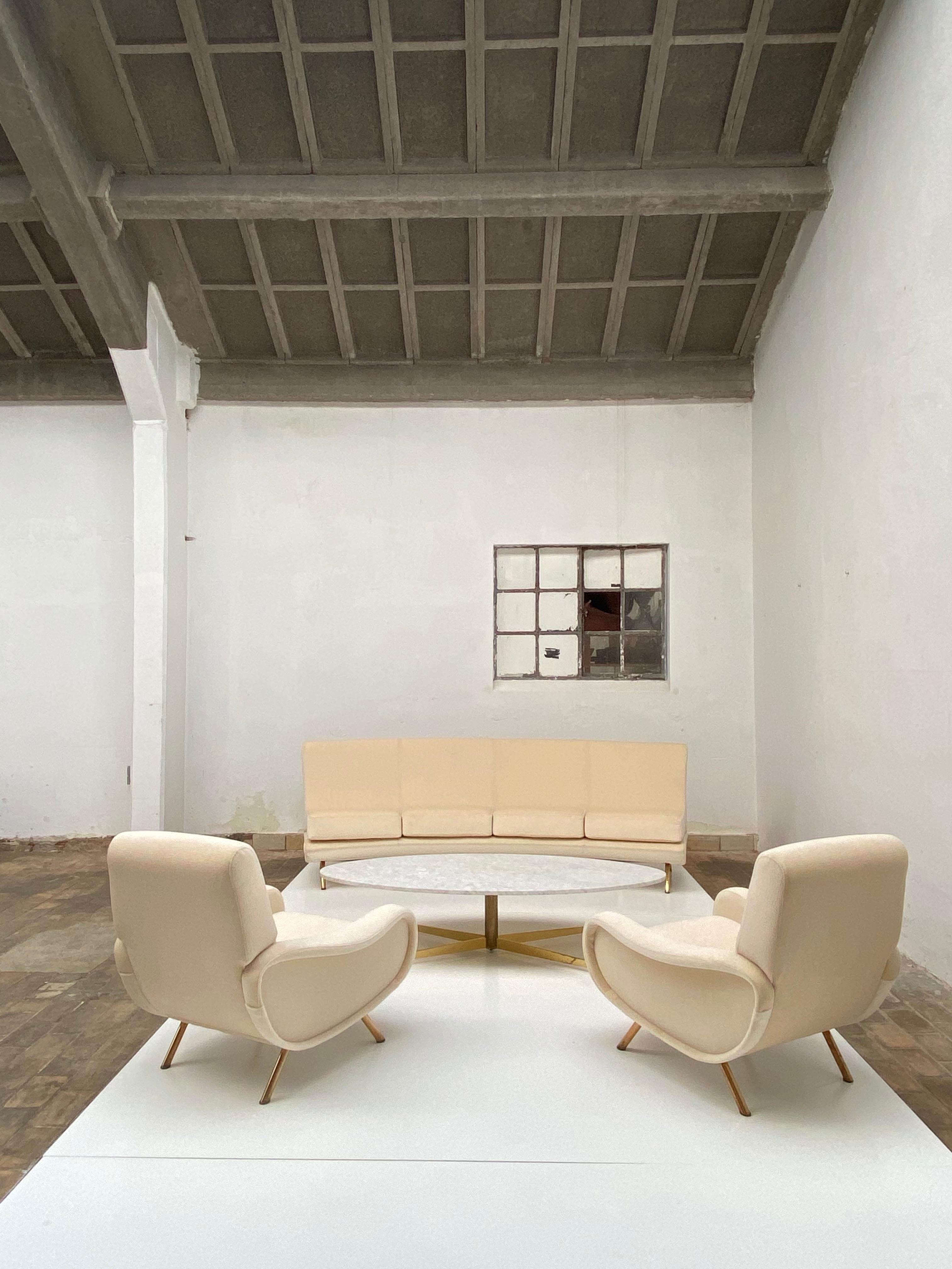 Super Rare Four-Seat Elliptical 'Triennale' Sofa by Zanuso for Arflex, 1951 8