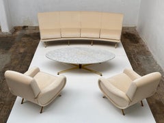 Rarissimo divano ellittico a quattro posti 'Triennale' di Zanuso per Arflex, 1951