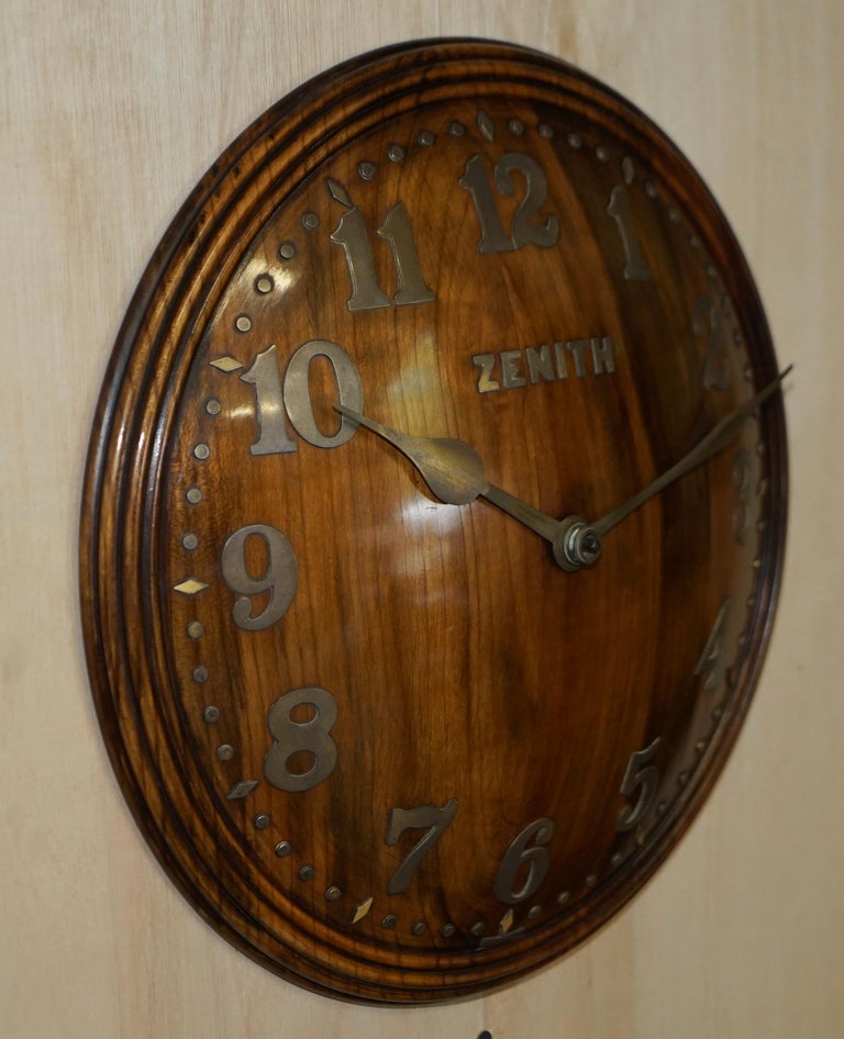Super Rare Fully Restored 1920 Zenith Convex Wood and Bronze 18 Day
