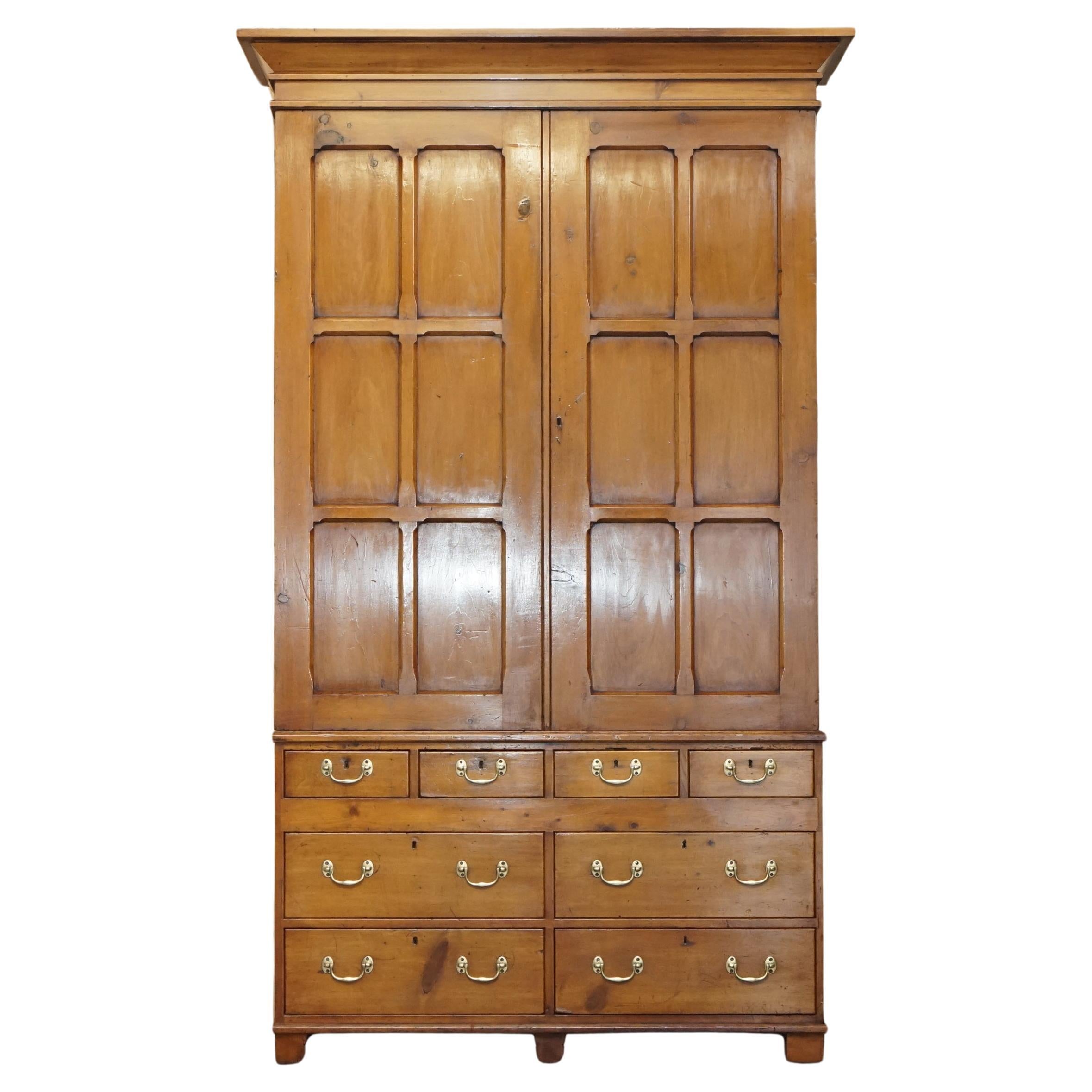 SUPER RARE FULLY RESTORED ANTiQUE VICTORIAN FRUITWOOD GUN COLLECTORS CABINET For Sale