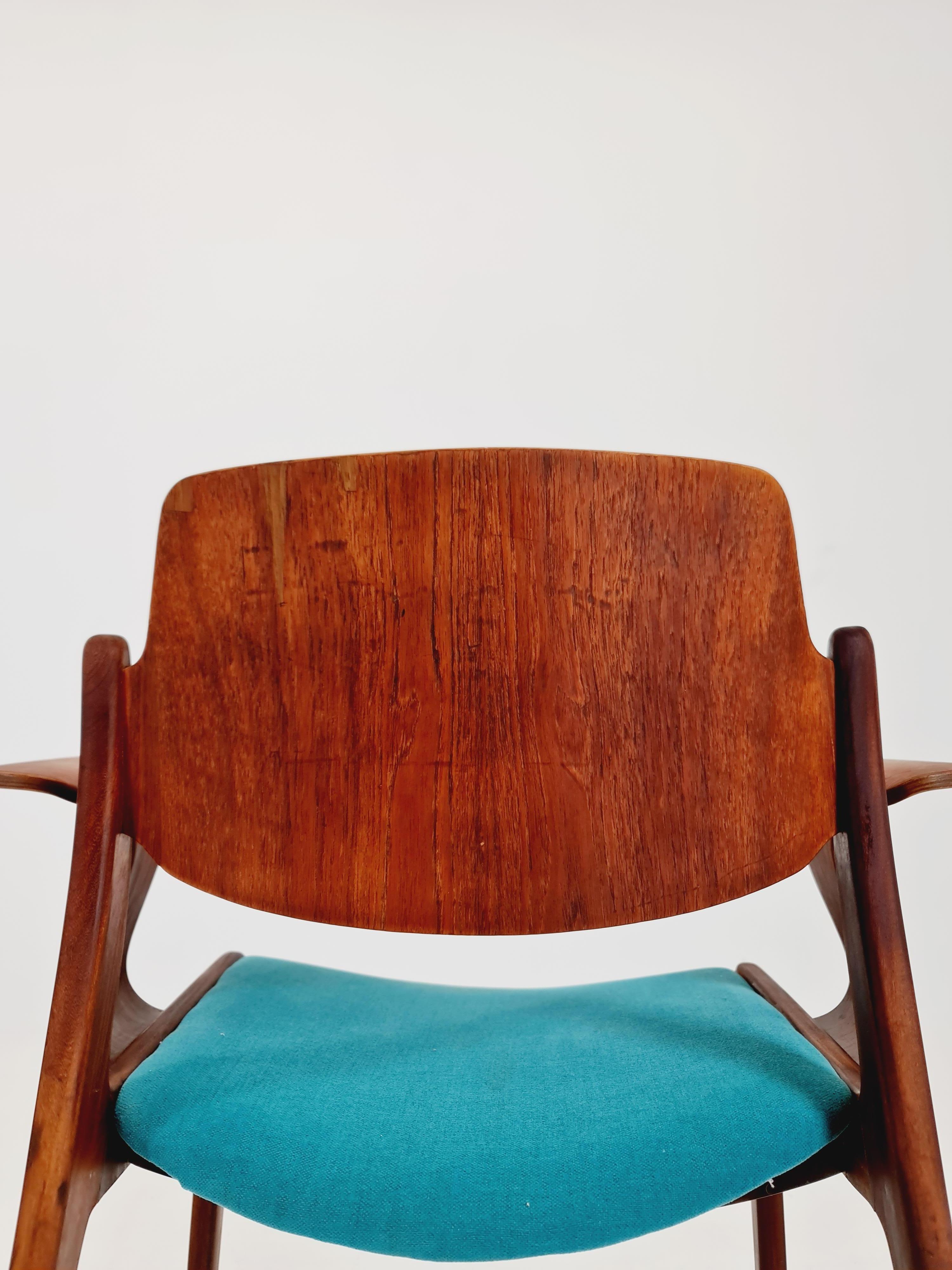 Super Rare German teak  Armchair  by  Georg Leowald for wilkhan  1960s For Sale 2