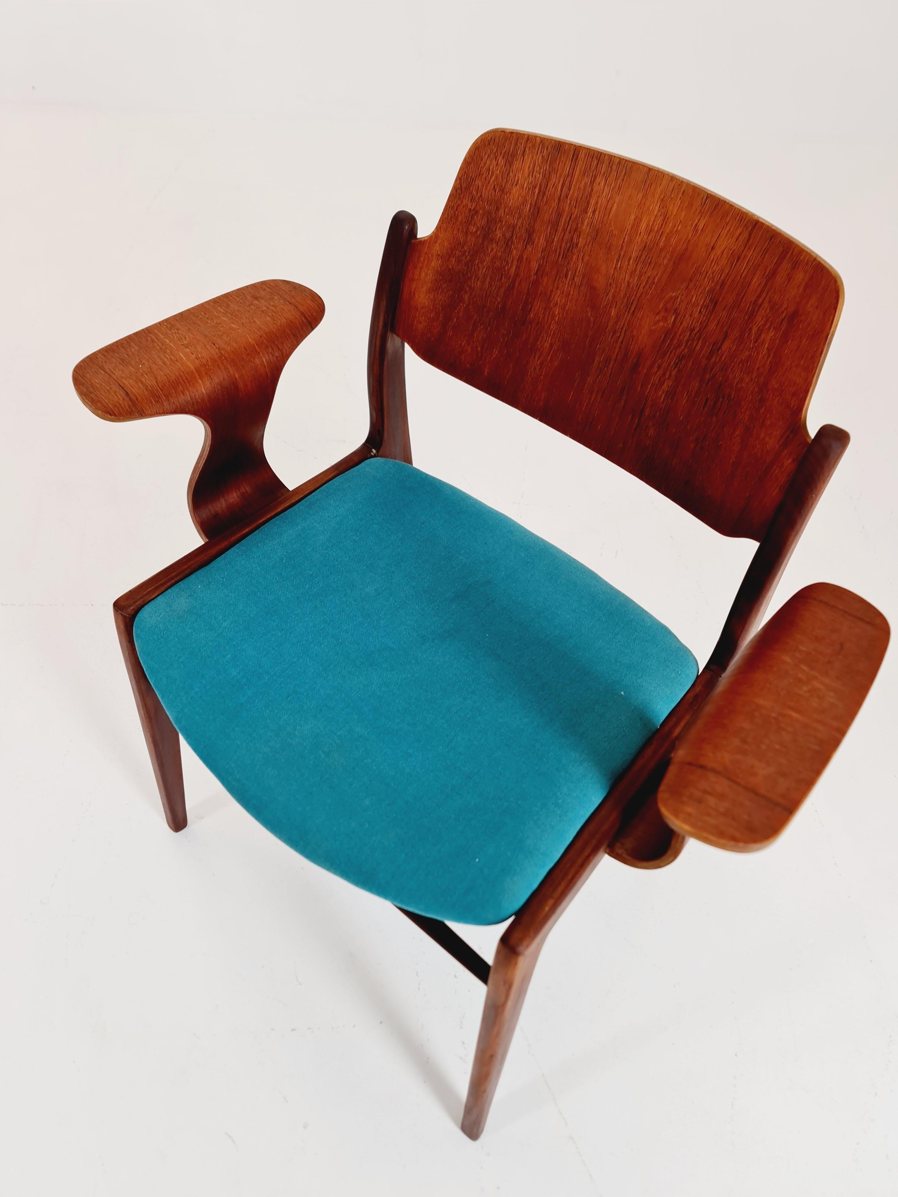 Super Rare German teak  Armchair  by  Georg Leowald for wilkhan  1960s For Sale 3