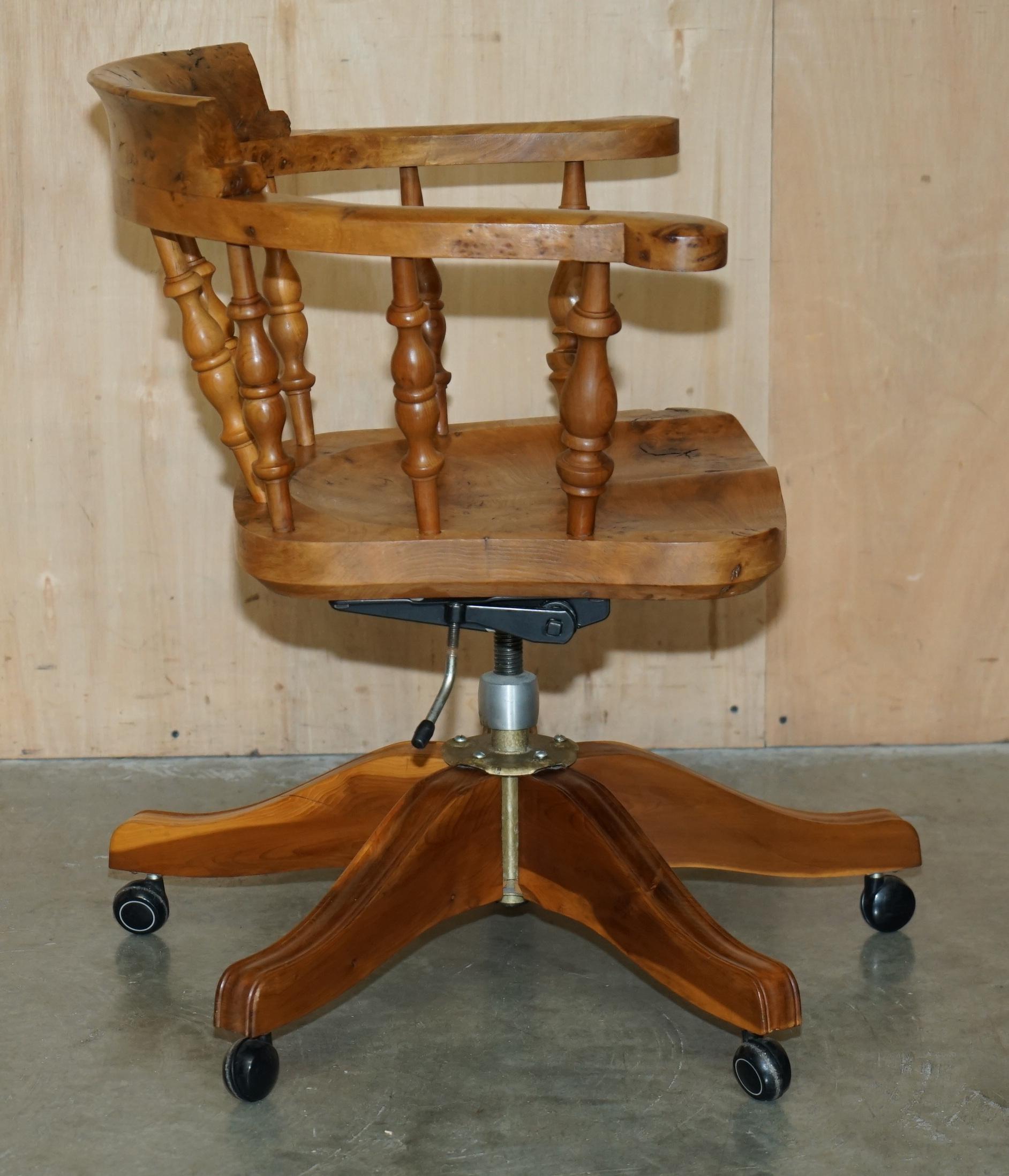 SUPER RARE HIGHLY COLLECTable BURR YEW WINDSOR SWiVEL CAPTAINS OFFICE CHAIR im Angebot 8