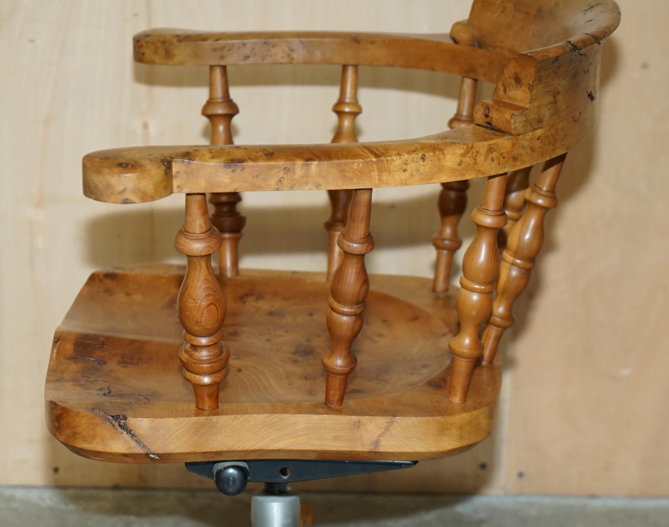 SUPER RARE HIGHLY COLLECTable BURR YEW WINDSOR SWiVEL CAPTAINS OFFICE CHAIR im Angebot 12