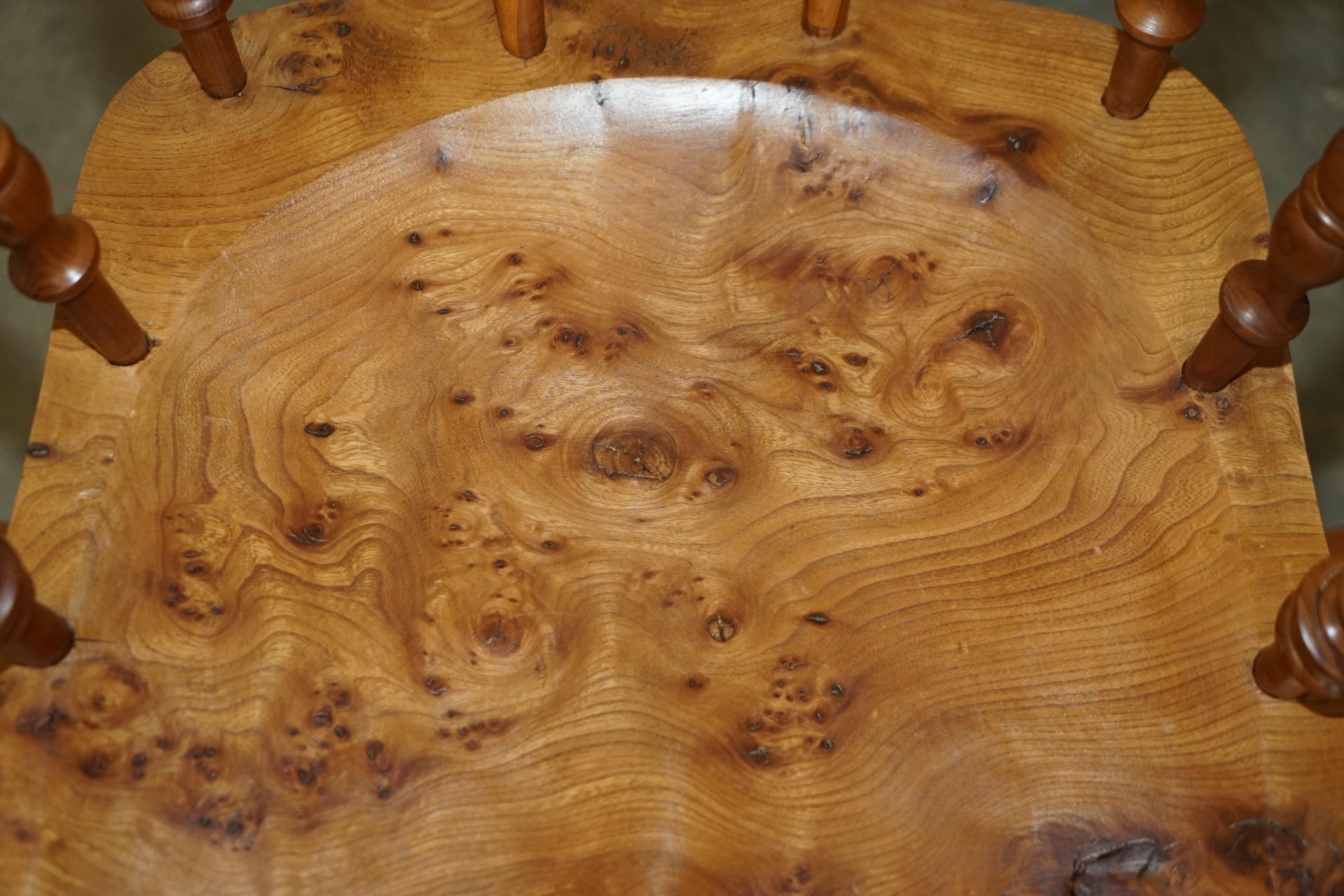 SUPER RARE HIGHLY COLLECTable BURR YEW WINDSOR SWiVEL CAPTAINS OFFICE CHAIR im Zustand „Gut“ im Angebot in West Sussex, Pulborough
