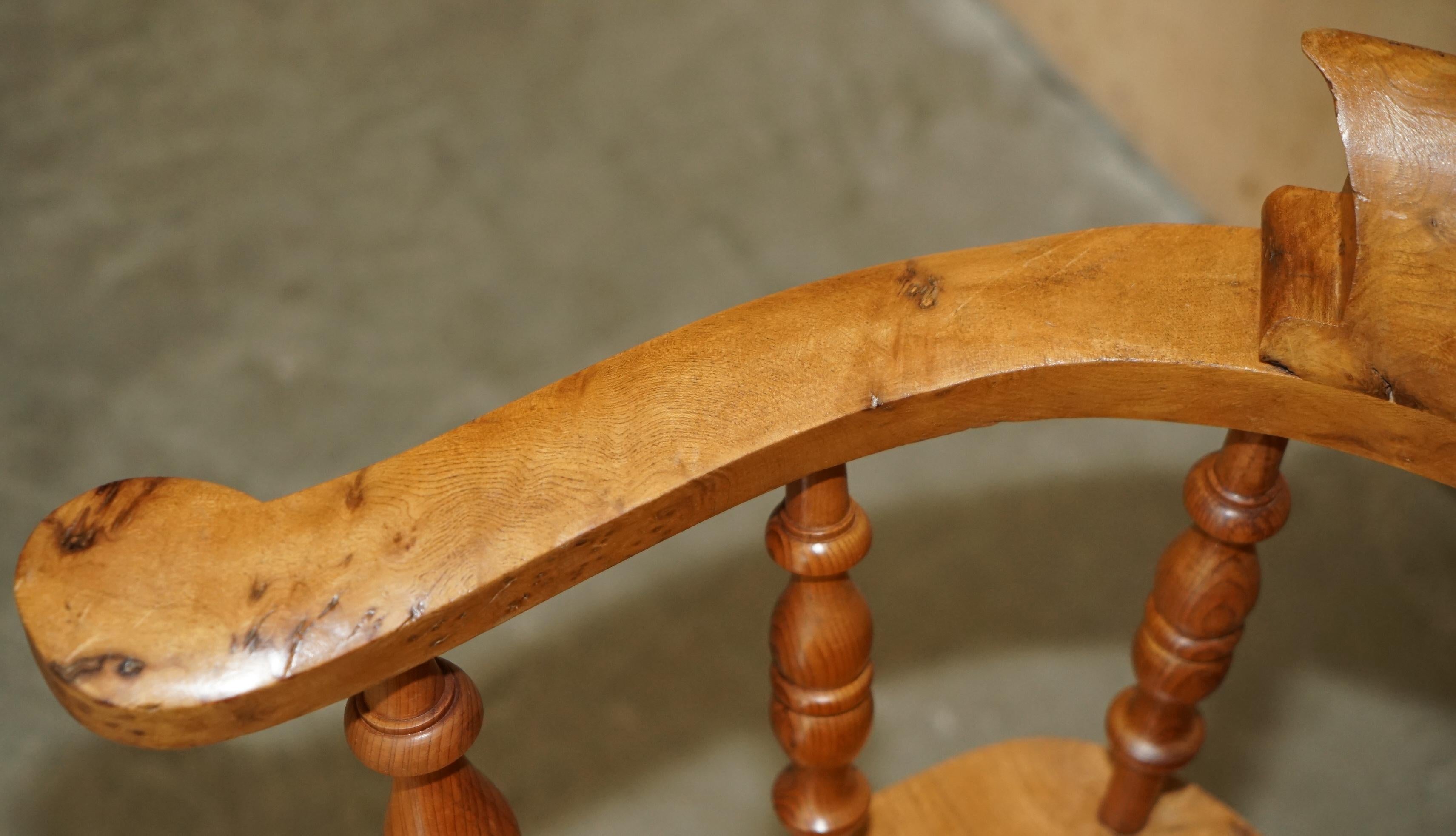 SUPER RARE HIGHLY COLLECTable BURR YEW WINDSOR SWiVEL CAPTAINS OFFICE CHAIR im Angebot 1