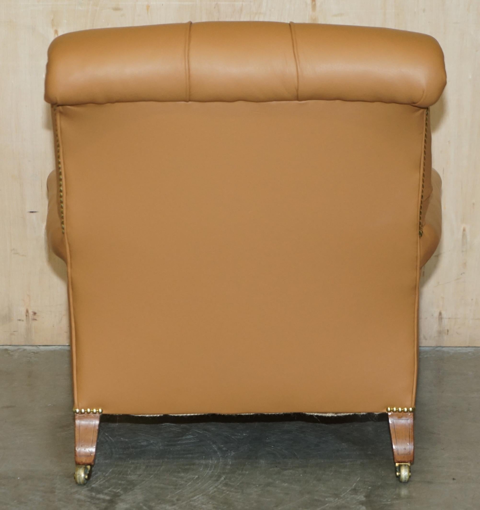 SUPER SELTENE HOWARD & SON'S FULLY RESTORED CHESTERFiELD BROWN LEATHER ARMCHAIR im Angebot 9