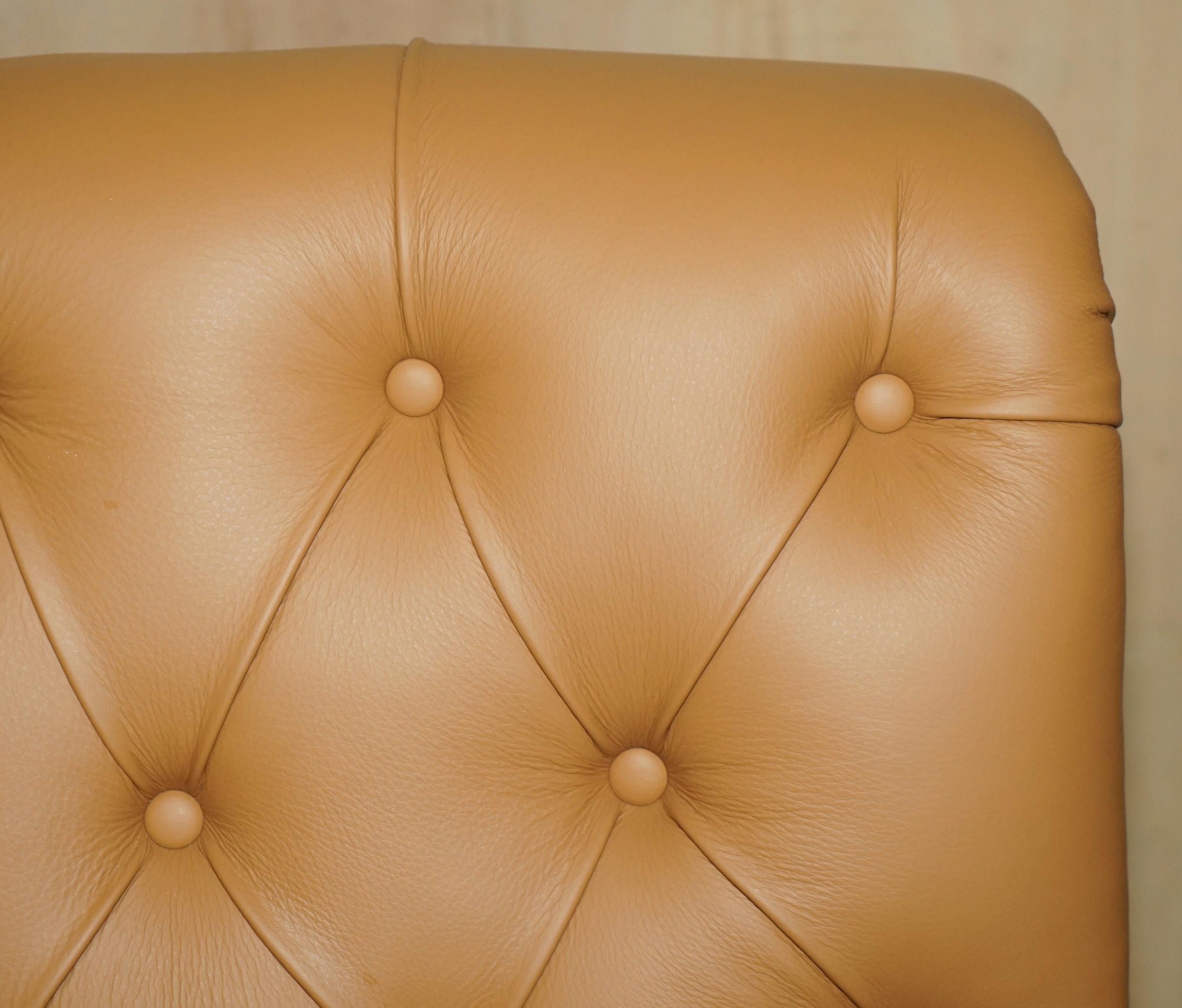 Hand-Crafted SUPER RARE HOWARD & SON'S FULLY RESTORED CHESTERFiELD BROWN LEATHER ARMCHAIR For Sale