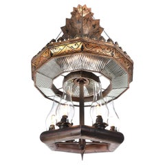 Super Rare I. P. Frink, Six-Light Chandelier – Original Paint and Mirrors