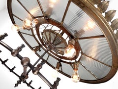 Super Rare I. P. Frink, Six-Light Mirror Reflector Chandelier