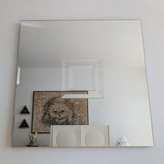 Super rare grand miroir d'art minimaliste vintage par Michel Martens, Belgique 1970
