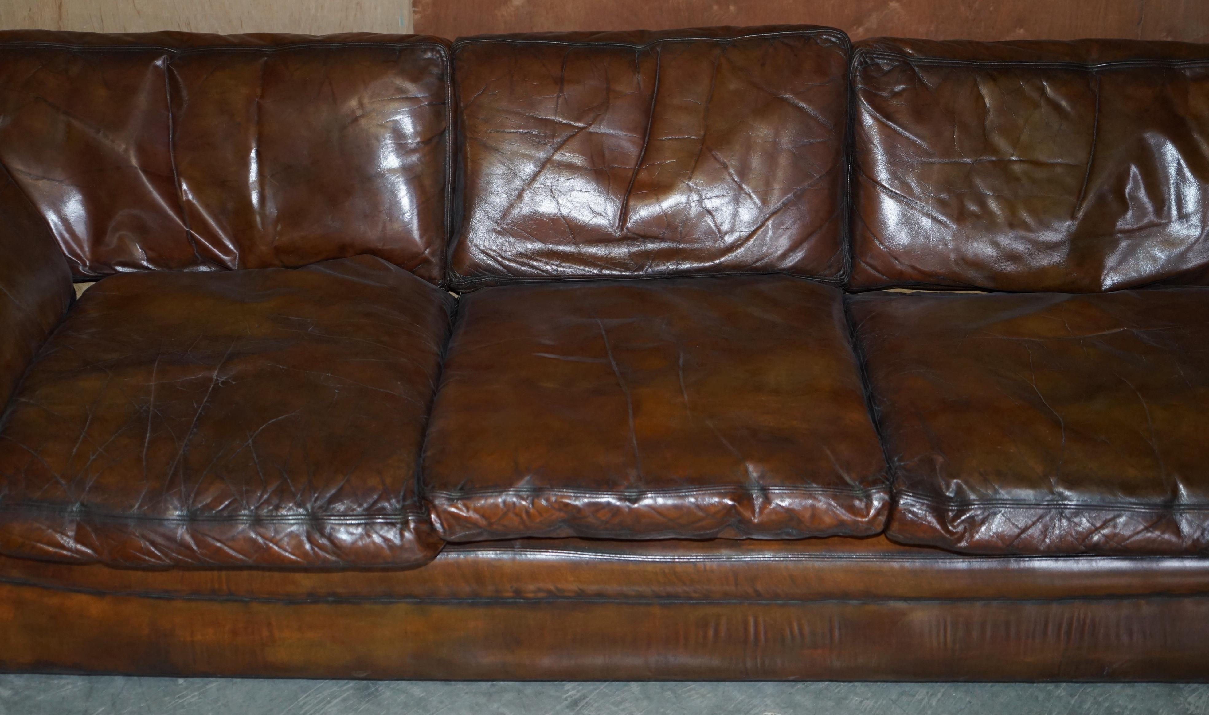 low leather couch