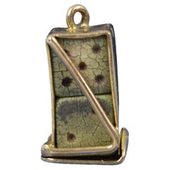 Vintage Super Rare Miniature Dice Holder and 9ct Gold Box Pendant Charm