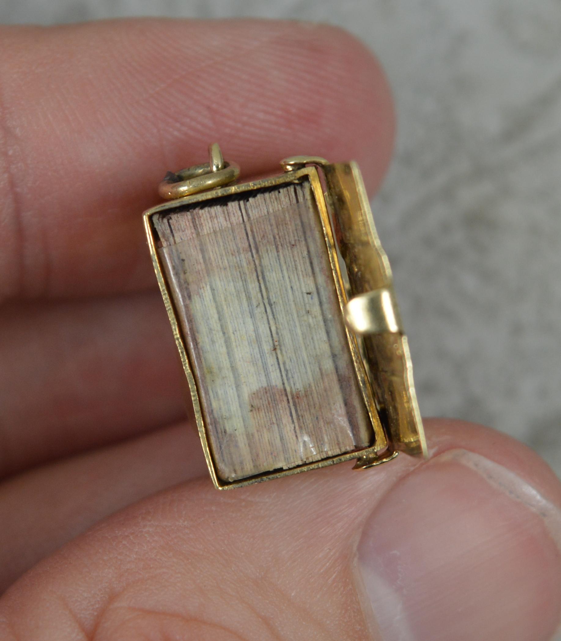 Super Rare Miniature Playing Cards and 9ct Gold Box Pendant Charm 2