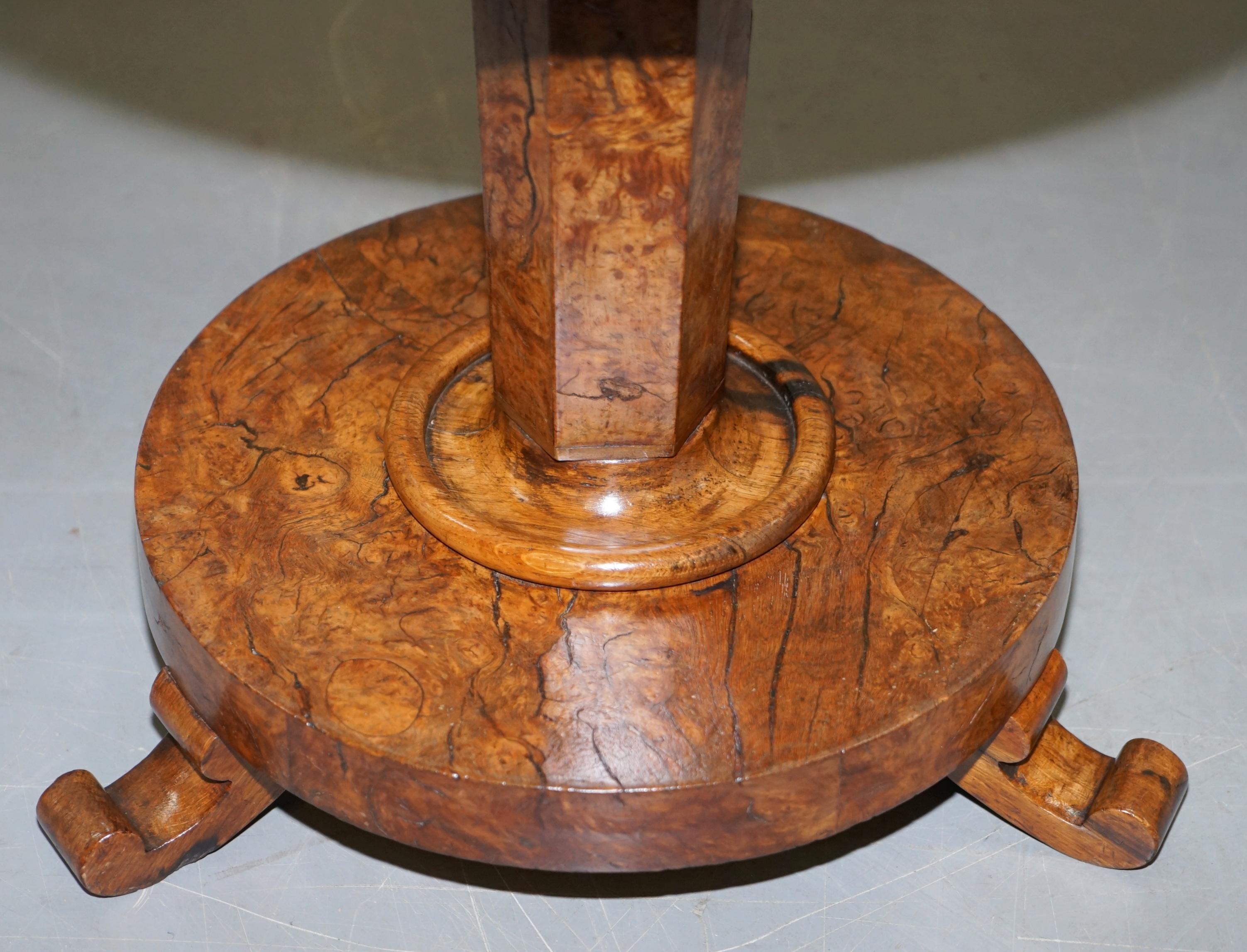 Super Rare Original Victorian Pollard Oak Side End Lamp Wine Table Patina For Sale 5