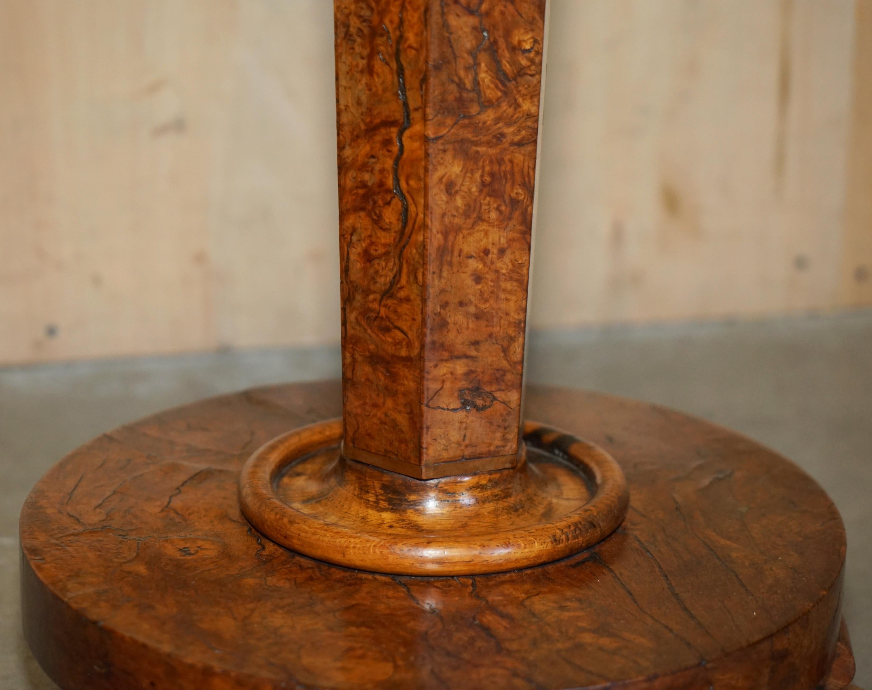 SUPER RARO ORIGINALE ViCTORIANO POLLARD OAK LAMPADA LATERALE TAVOLO DA VINO PATINA!!!!!!! in vendita 3