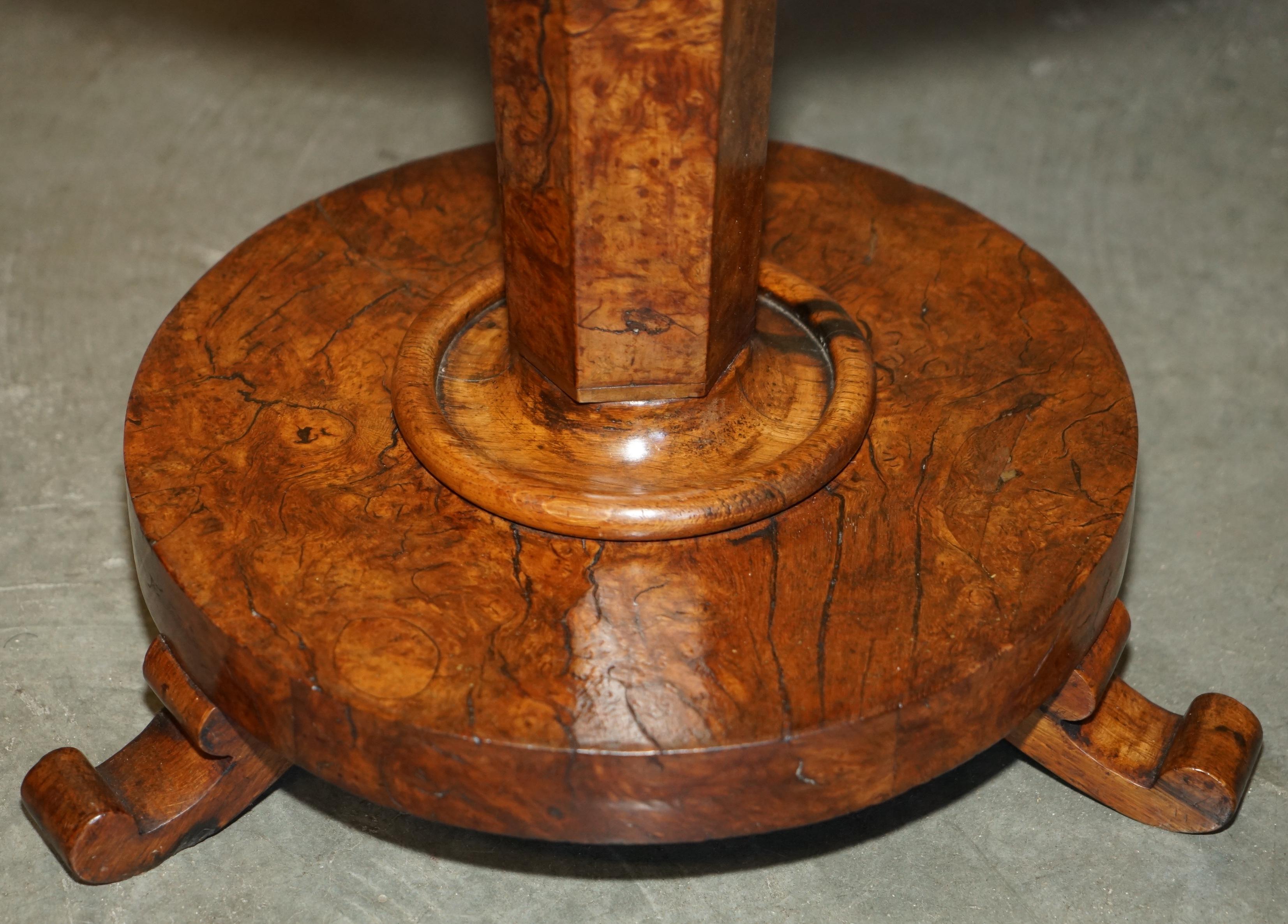 SUPER RARO ORIGINALE ViCTORIANO POLLARD OAK LAMPADA LATERALE TAVOLO DA VINO PATINA!!!!!!! in vendita 4