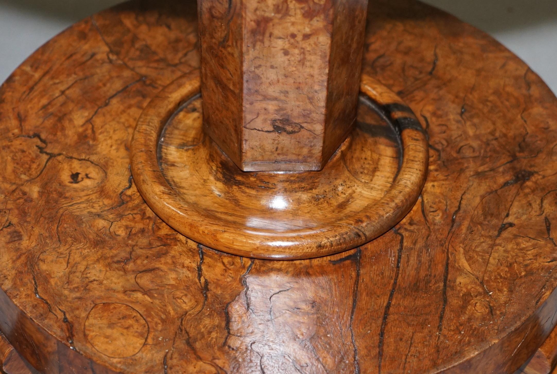 Super Rare Original Victorian Pollard Oak Side End Lamp Wine Table Patina For Sale 8