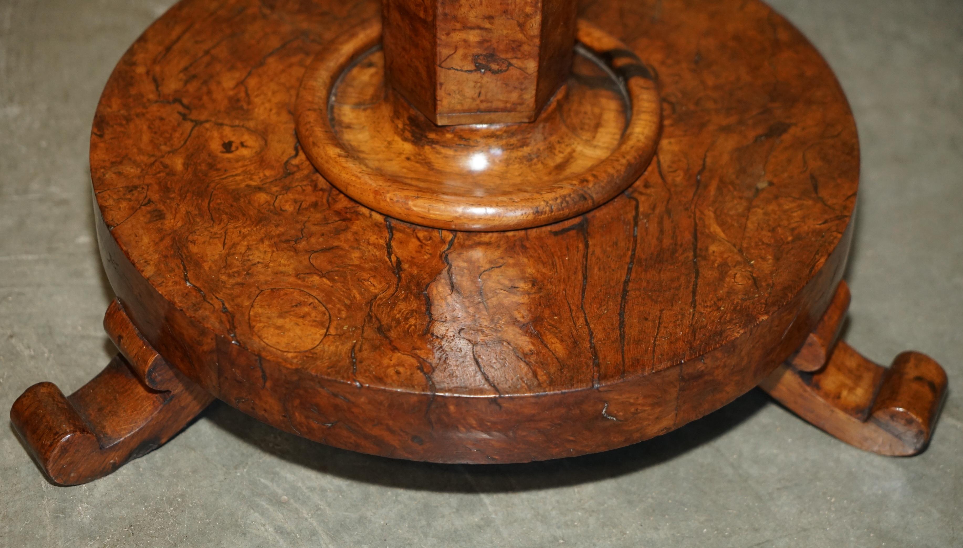 SUPER RARO ORIGINALE ViCTORIANO POLLARD OAK LAMPADA LATERALE TAVOLO DA VINO PATINA!!!!!!! in vendita 6