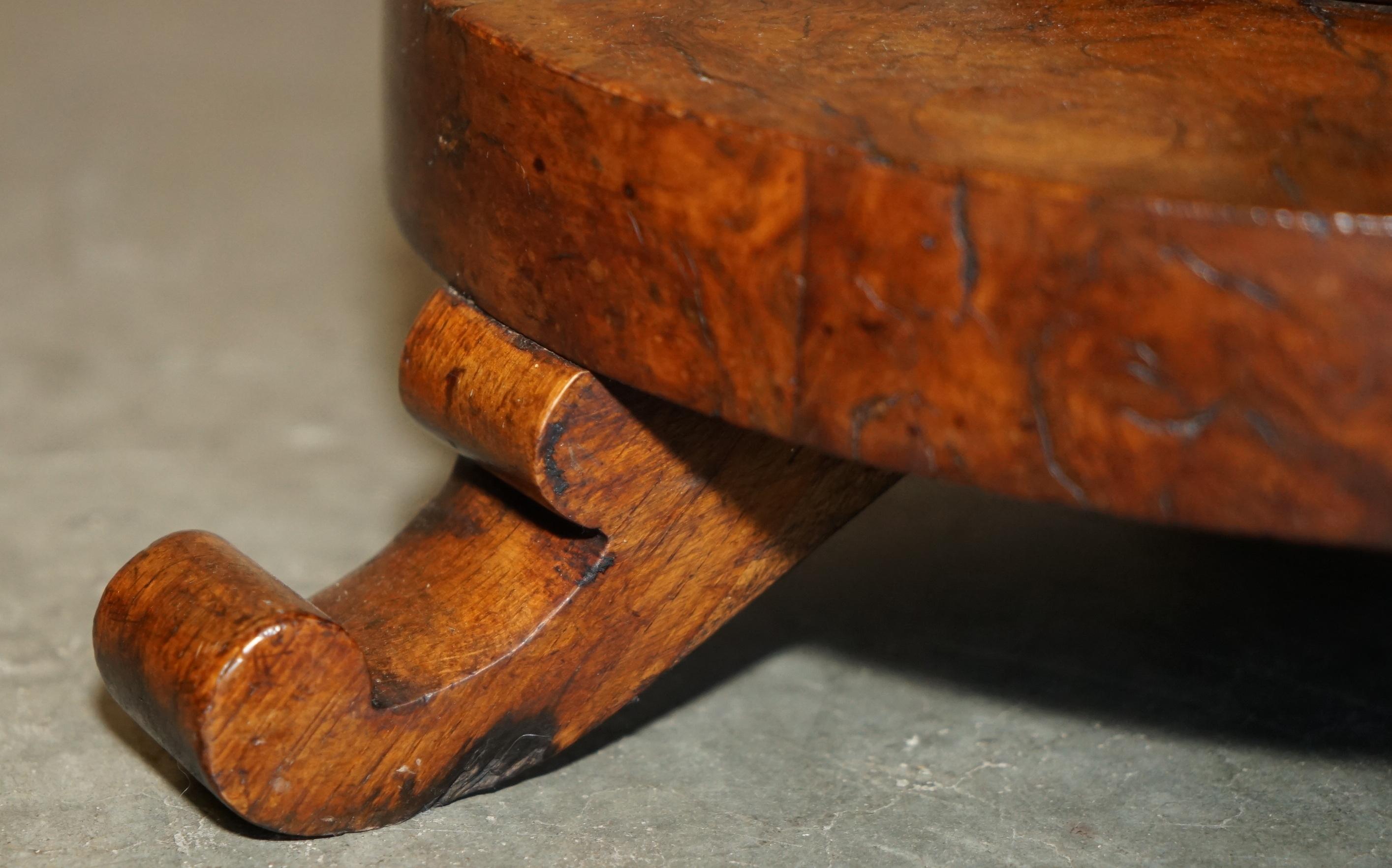 SUPER RARO ORIGINALE ViCTORIANO POLLARD OAK LAMPADA LATERALE TAVOLO DA VINO PATINA!!!!!!! in vendita 7
