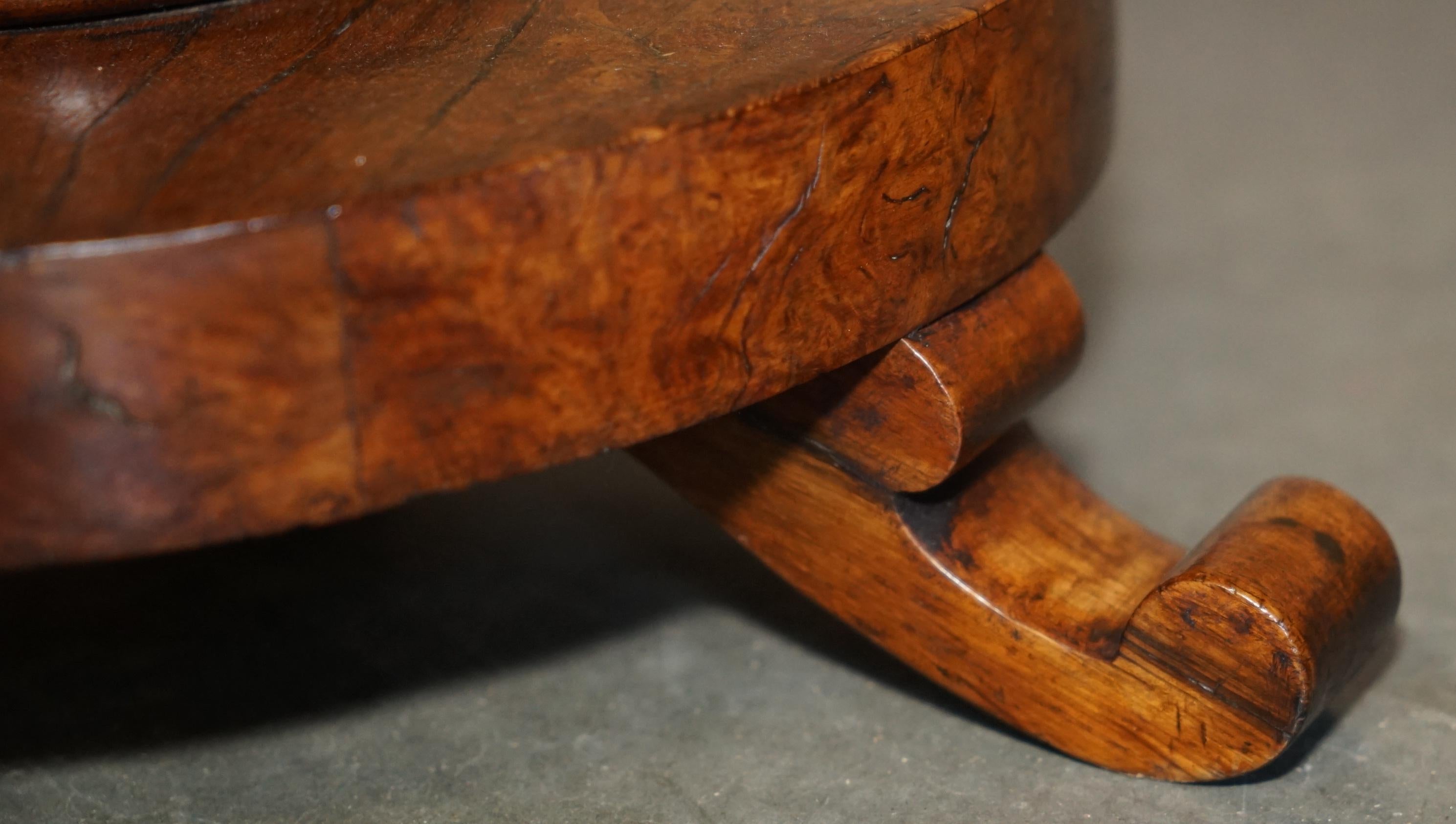 SUPER RARO ORIGINALE ViCTORIANO POLLARD OAK LAMPADA LATERALE TAVOLO DA VINO PATINA!!!!!!! in vendita 8