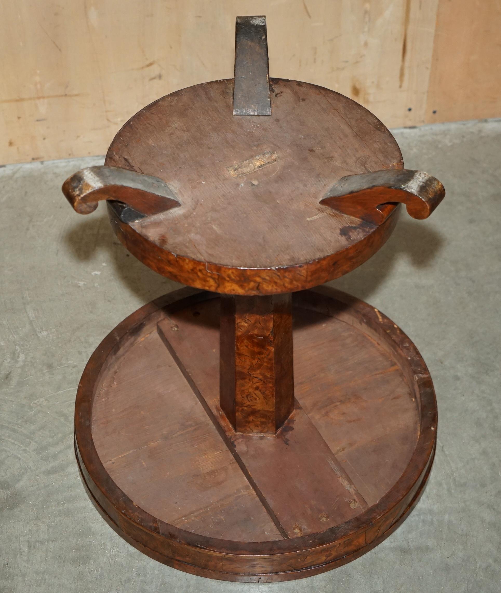 SUPER RARO ORIGINALE ViCTORIANO POLLARD OAK LAMPADA LATERALE TAVOLO DA VINO PATINA!!!!!!! in vendita 10